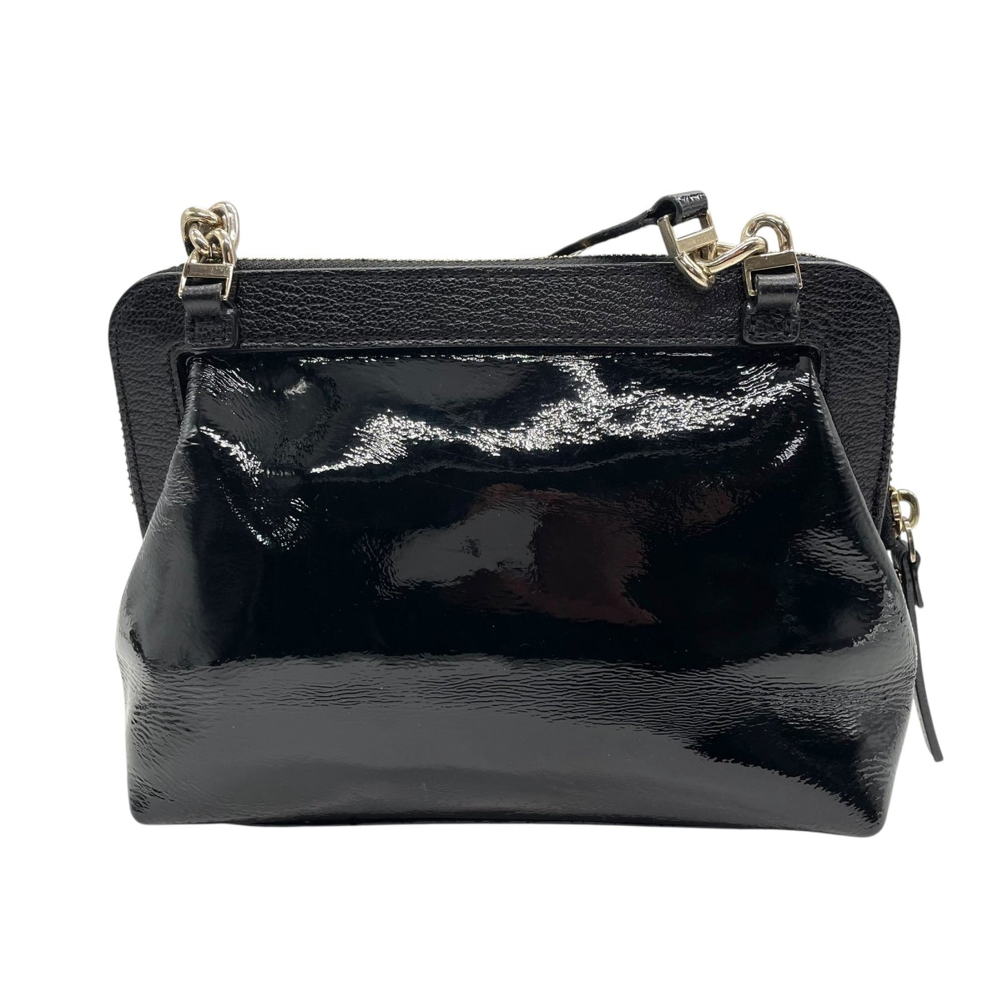 ケイトスペード kate spade ヴェリーゼ ショルダーバッグ エナメル レザー 黒 ブラック ゴールド金具 ロゴ 斜め掛け可 ポシェット レディース U6