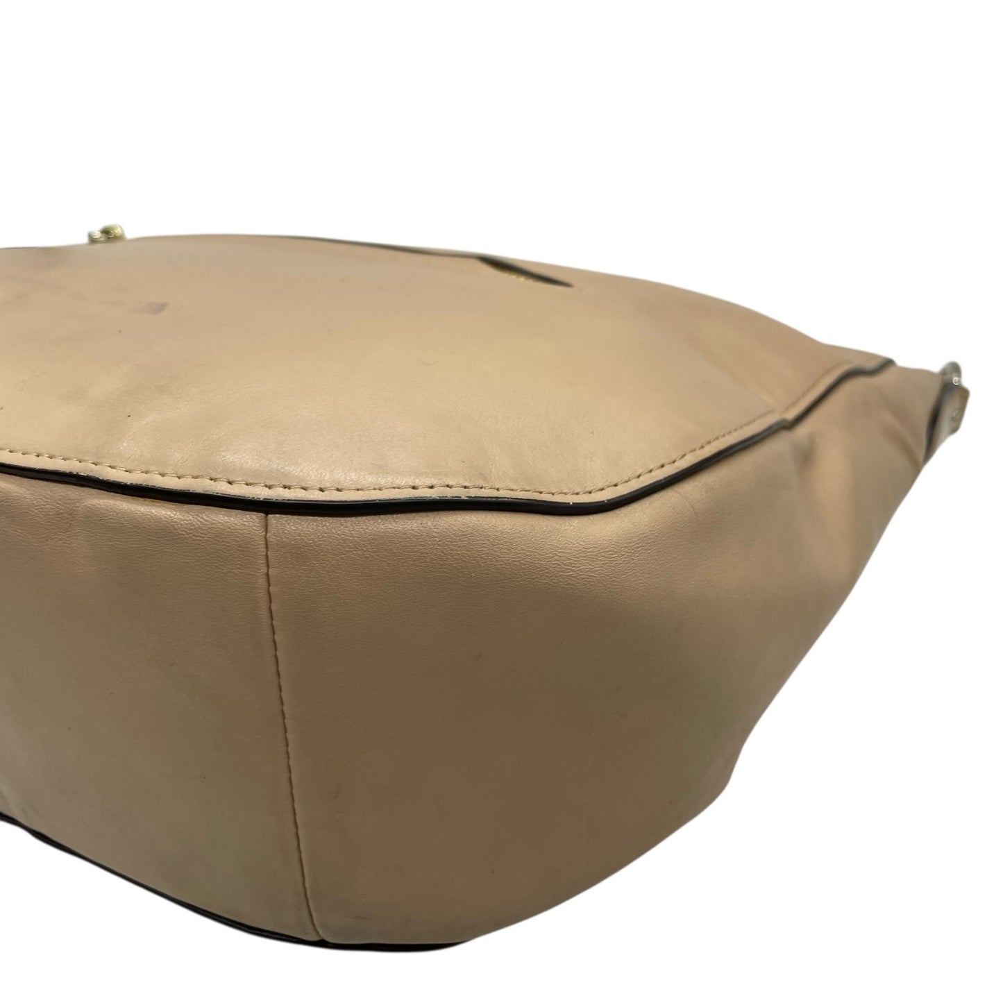 COACH コーチ チェルシー ワンショルダーバッグ ハンドバッグ ピンクベージュ レザー ゴールド金具 ホーボー 肩掛け可 ロゴ レディース T4