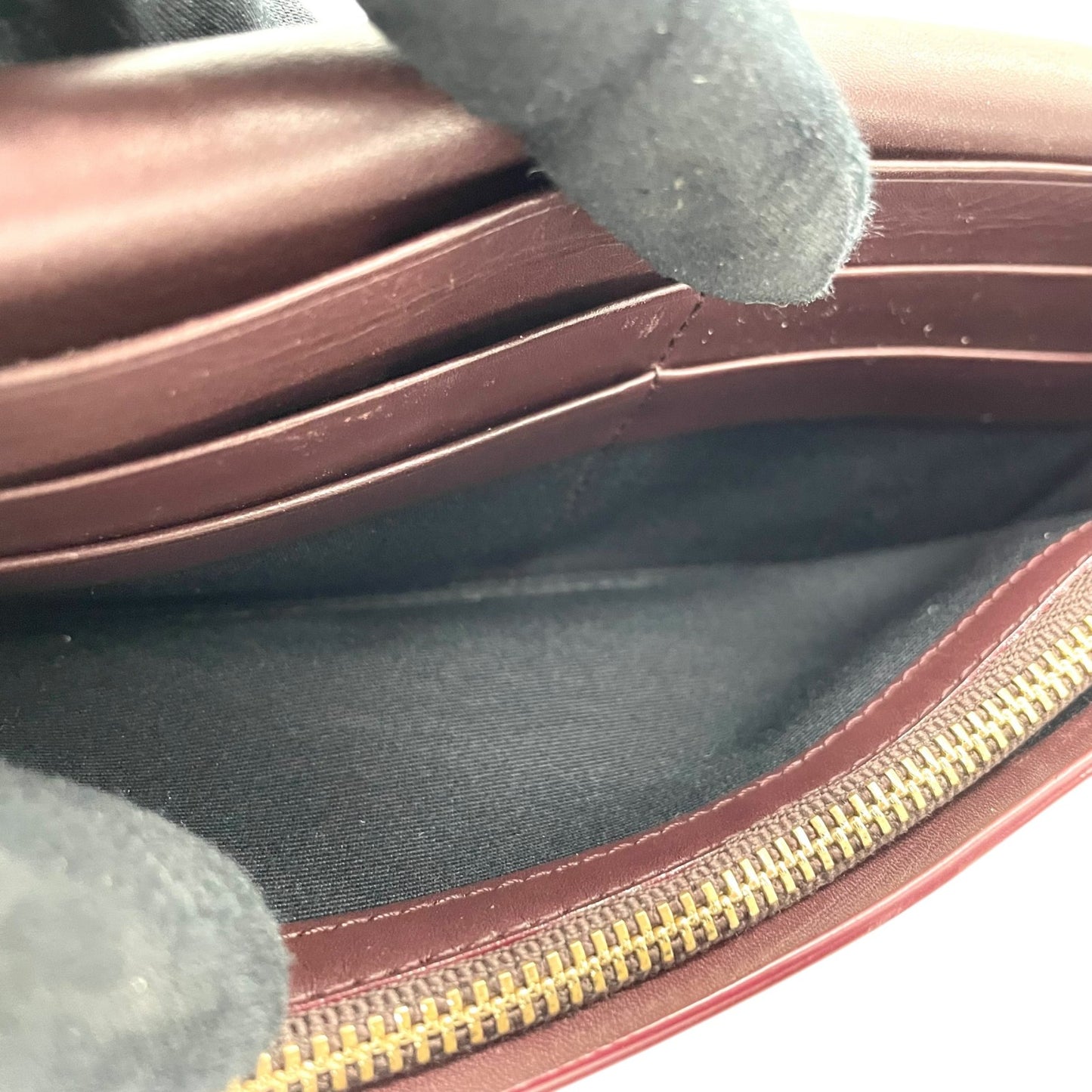 ポールスミス Paul Smith 長財布 折り財布 インサイドマルチストライプ マルチカラー レザー ボルドー ワインレッド 財布 3