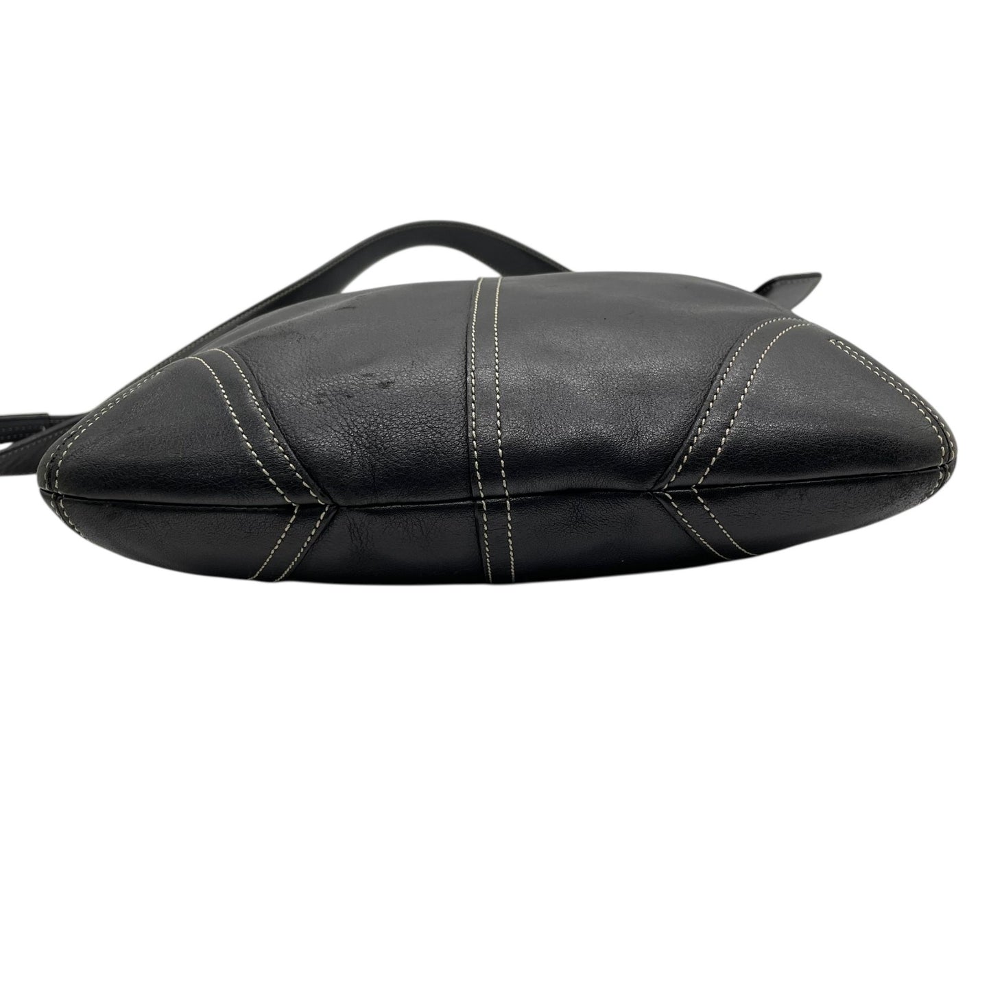 コーチ COACH ショルダーバッグ 9549 レザー 黒 ブラック シルバー金具 ホワイトステッチ 肩掛け 通勤 通学 E5