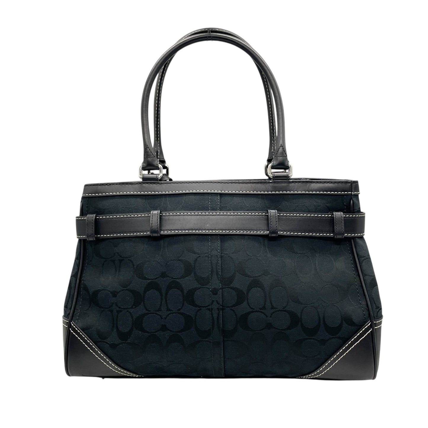 コーチ COACH トートバッグ シグネチャーF08K07 黒 ブラック 紺 ネイビー ジャガード レザー ホースビット A4対応 通勤 通学 U12