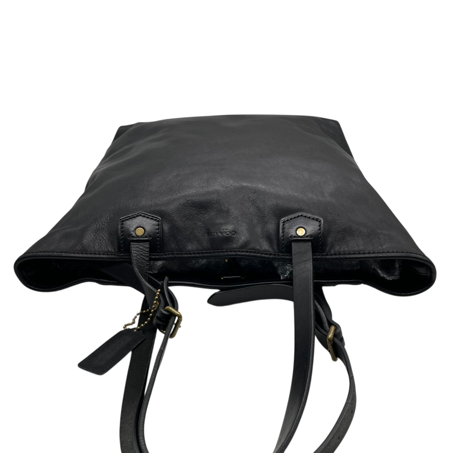 コーチ COACH トートバッグ 黒 ブラック レザー シンプルデザイン A4対応 肩掛け ショルダー 71329 チャーム付き U11