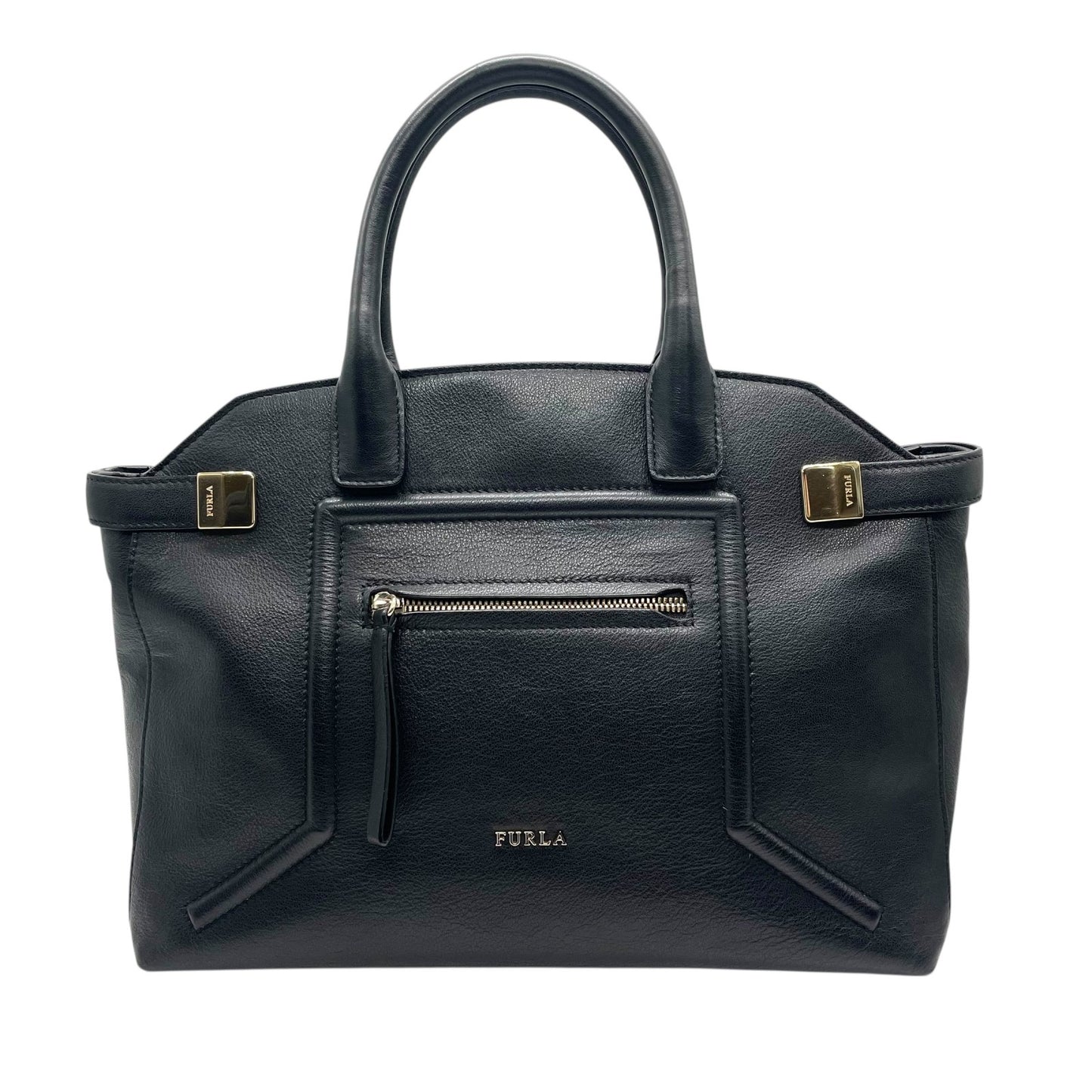 フルラ FURLA ハンドバッグ ショルダーバッグ 肩掛け 2WAY 黒 ブラック レザー 金金具 ゴールド金具 T8