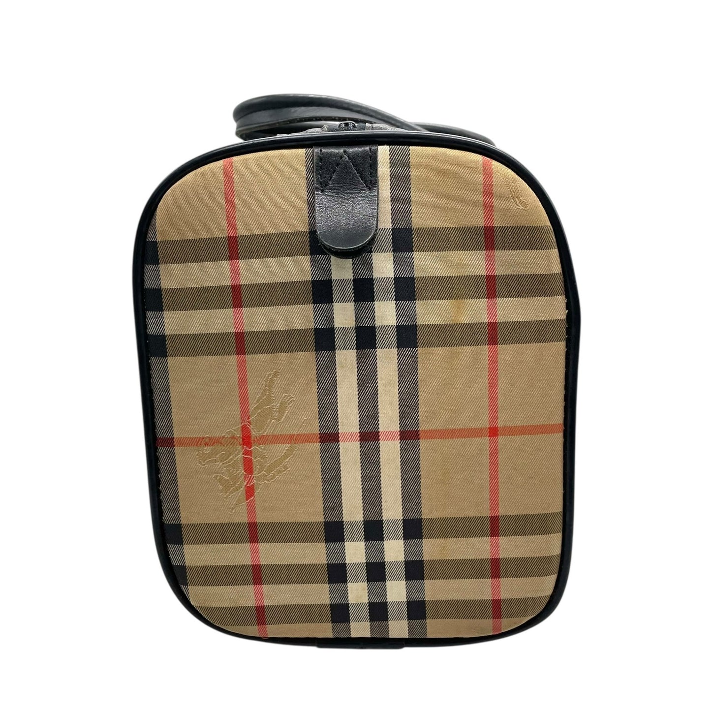 バーバリーズ Burberrys ボストンバッグ ハンドバッグ ノバチェック シャドーホース ベージュ 黒 ブラック キャンバス レザー 大容量 旅行バッグ C