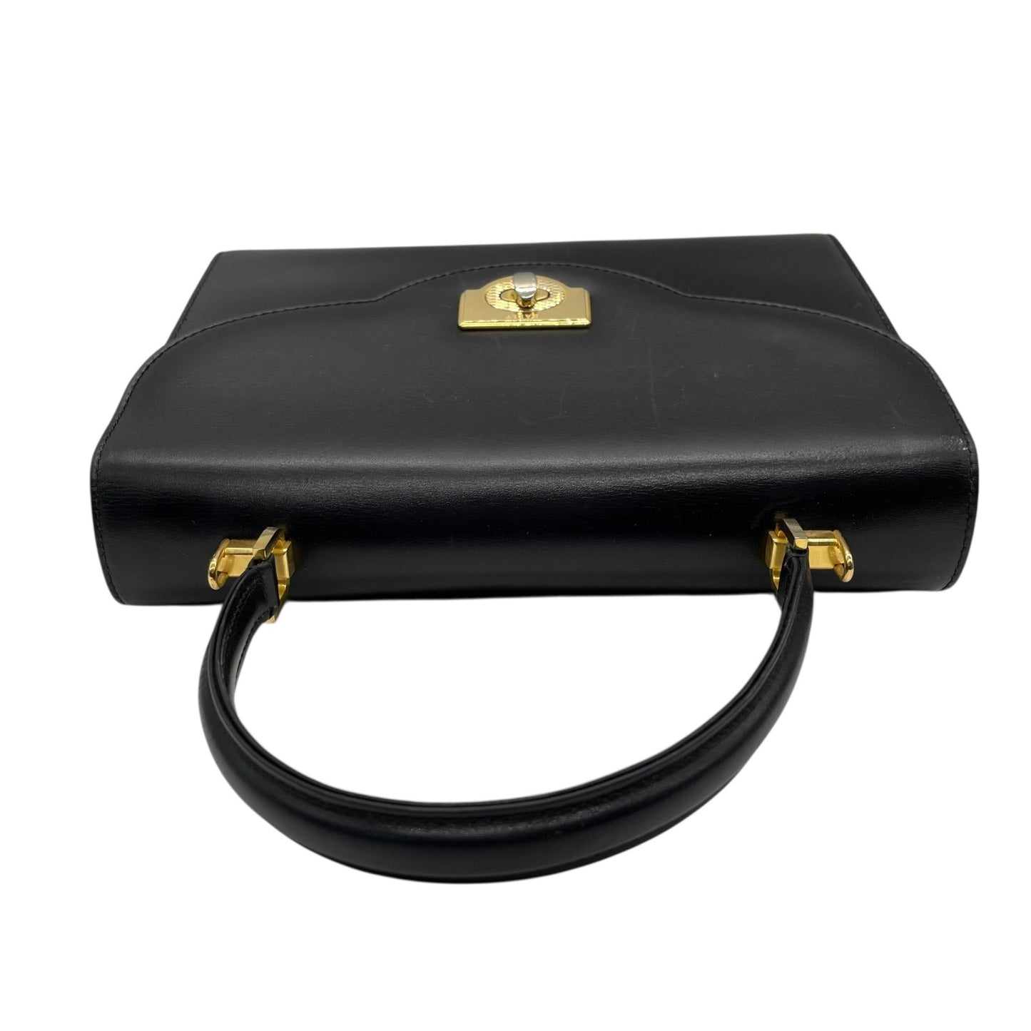 バリー BALLY 2WAY ハンドバッグ ショルダーバッグ フォーマル 黒 ブラック レザー ゴールド金具 ターンロック トップハンドル 斜め掛け可 レディース K1