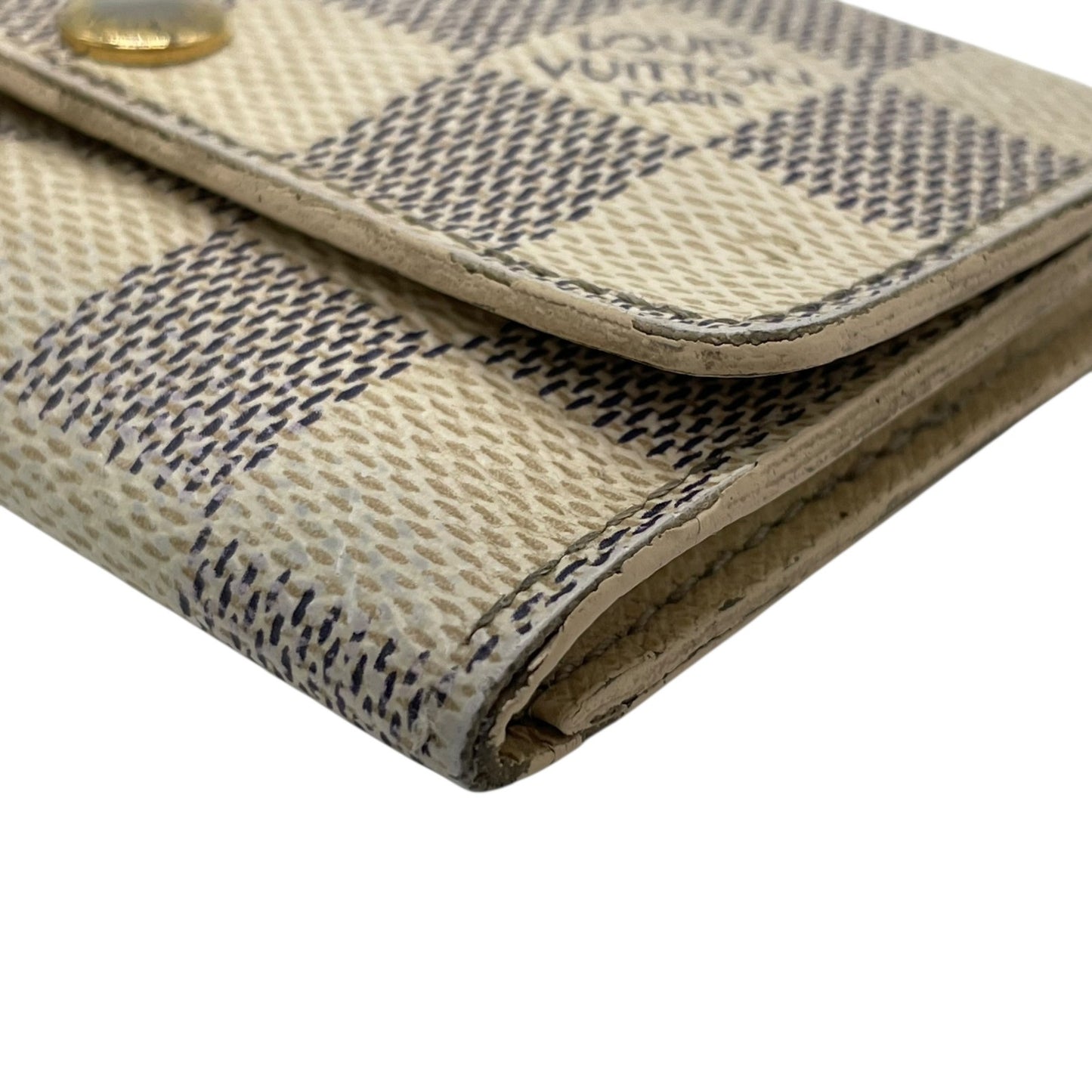 ルイ・ヴィトン Louis Vuitton ミュルティクレ6 N61745 ダミエ アズール 6連キーケース ホワイト グレー PVC×レザー ゴールド金具 レディース メンズ M5