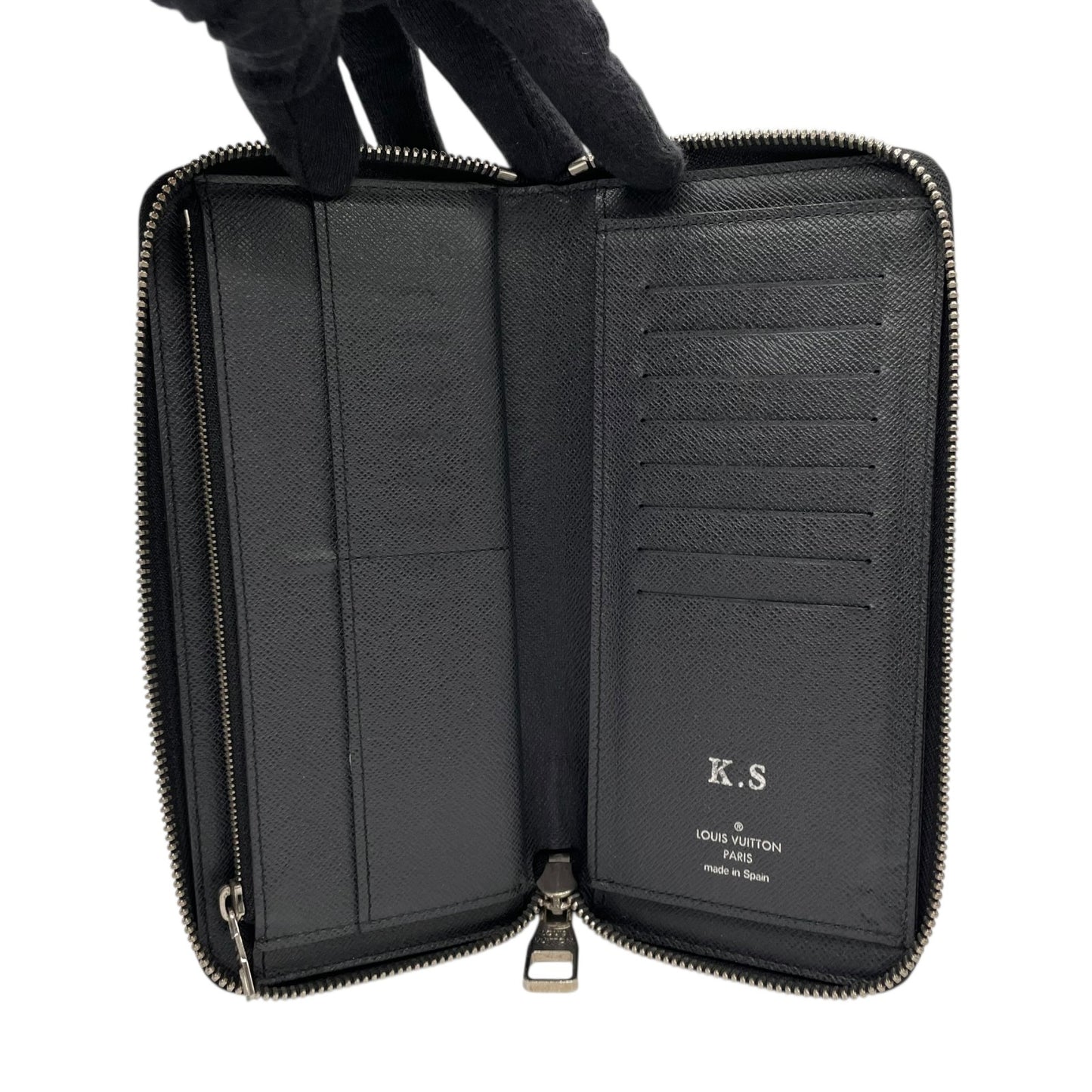 ルイ・ヴィトン Louis Vuitton タイガ ジッピーウォレット ヴェルティカル M32822 長財布 ノワール ブラック レザー ラウンドファスナー シルバー金具 メンズ W6