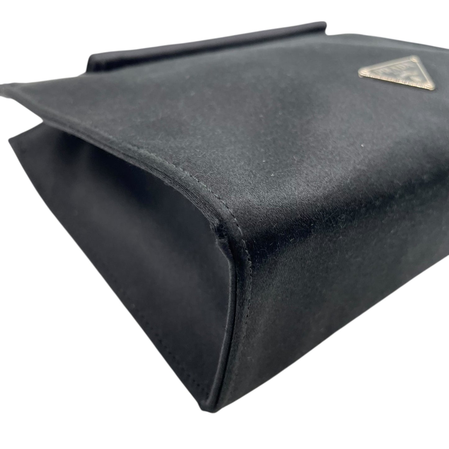 【未使用級】PRADA プラダ ポーチ アクセサリーポーチ ミニクラッチ ナイロン ブラック 三角ロゴ トライアングルロゴ ギャランティカード付き レディース C3