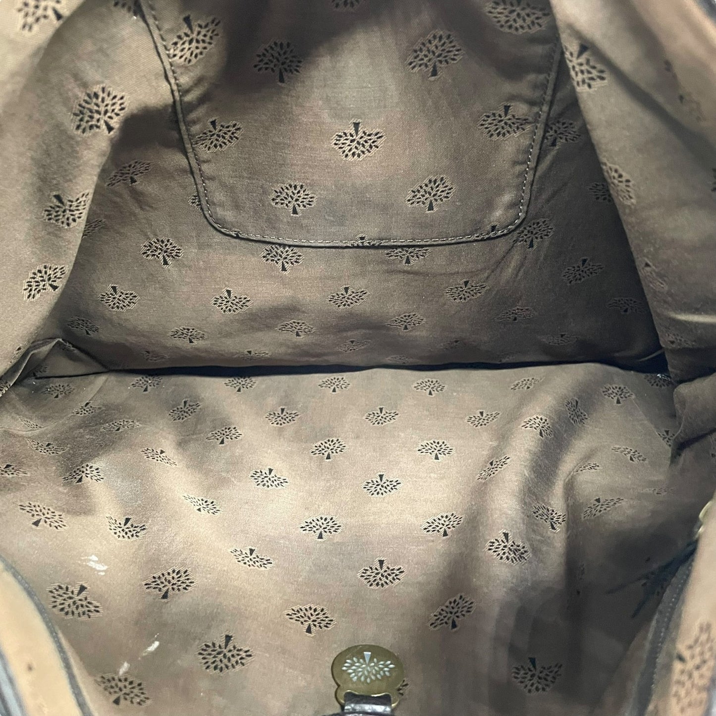 MULBERRY マルベリー ショルダーバッグ ダークブラウン レザー ターンロック ゴールド金具 k13