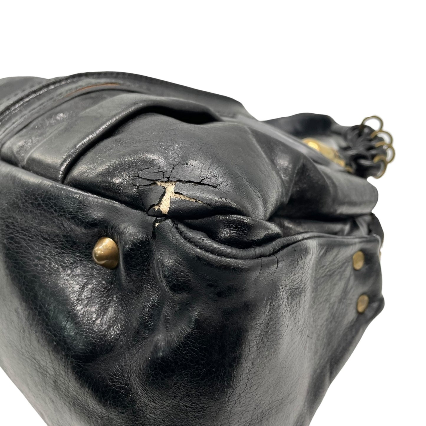 クロエ Chloé エロイーズ Eloise レザー ハンドバッグ ブラック ゴールド金具 編み込みハンドル Y2K 2000s ヴィンテージ レザーバッグ