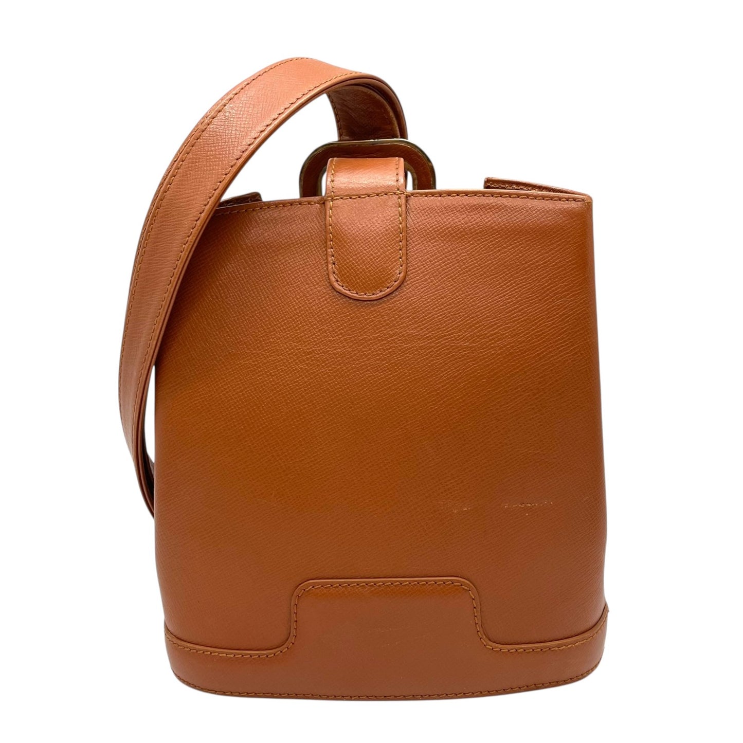 Valextra ヴァレクストラ ヴィンテージ レザー ショルダーバッグ クロスボディ ブラウン ゴールド金具 イタリア製 レディース K5