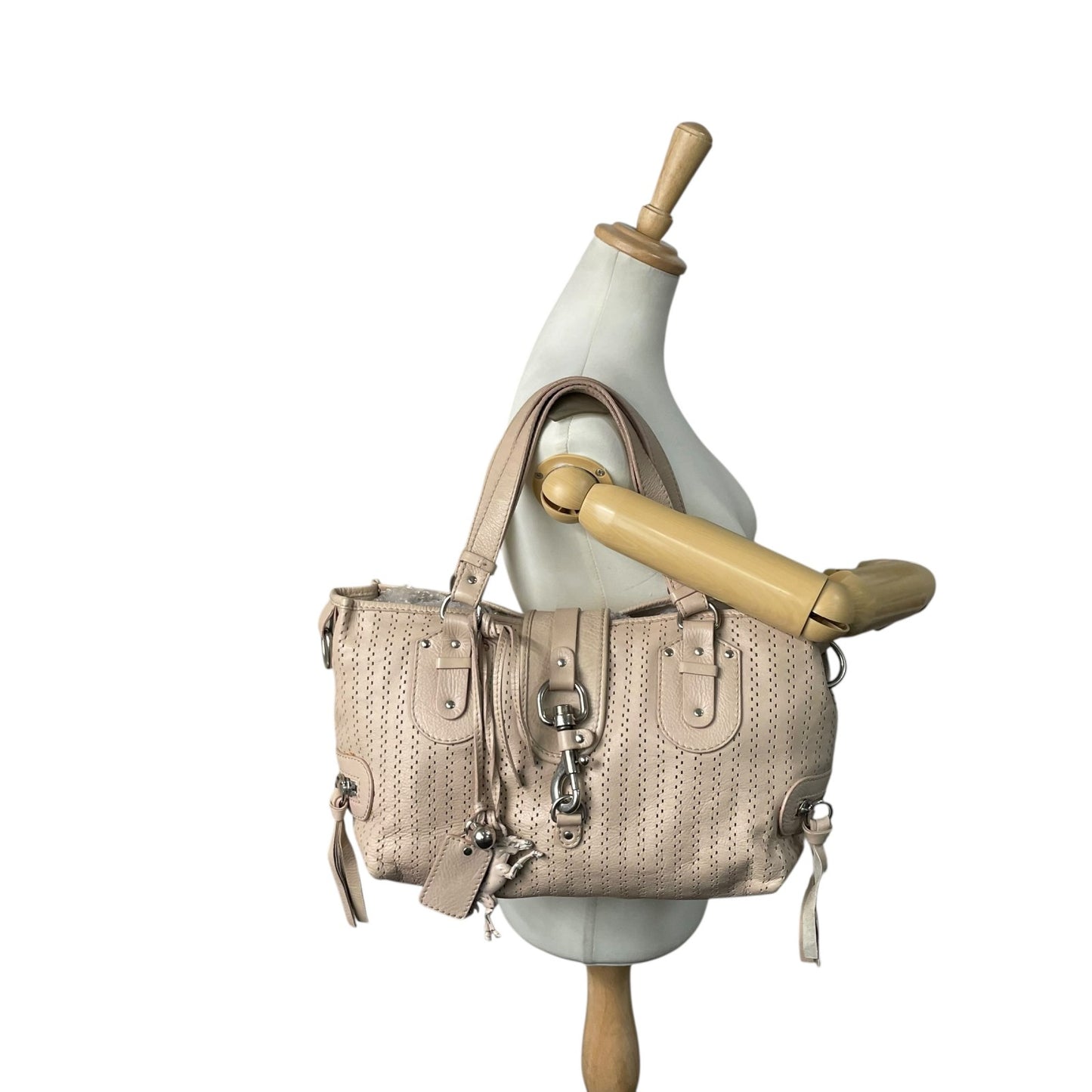 Chloé クロエ ケララ トートバッグ レザー Y2K vintage archive 00s パンチング ヌードカラー シルバーハードウェア 大容量 キャリーオール レディース U10