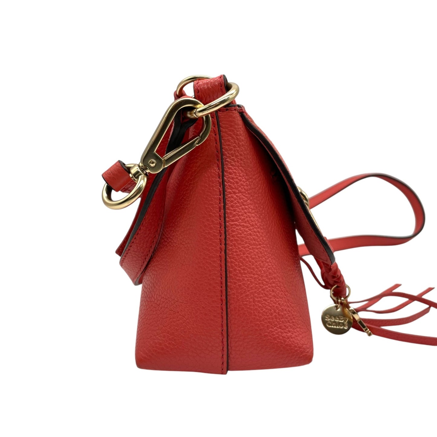 美品 シーバイクロエ ２WAY ハンドバッグ ショルダー ジョアンミニ スウェード レザー ピンク レディース フラップ K7