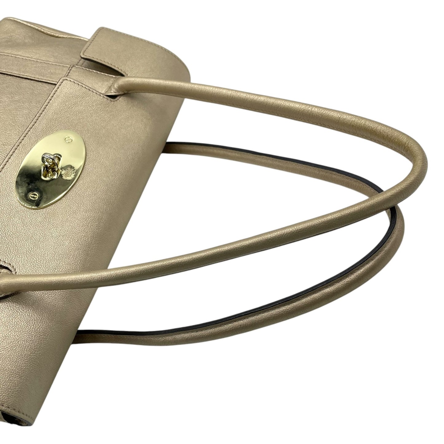 美品 マルベリー mulberry ベイズウォーター ハンドバッグ レザー 本革 ゴールドカラー ベージュ ゴールド金具 レディース フラップ ターンロック クラシック 通勤 通学 K12