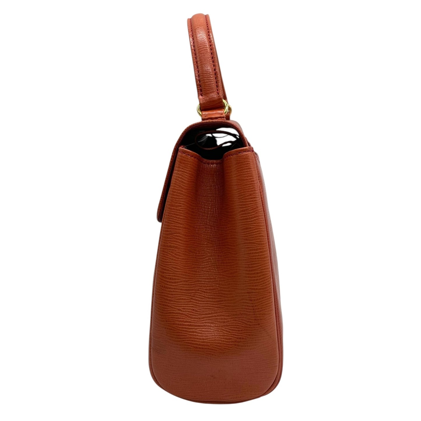 Excellent Authentic Gianni Versace 2WAY Handbag Shoulder Bag Leather Brown Orange Gold Hardware Crossbody Ladies