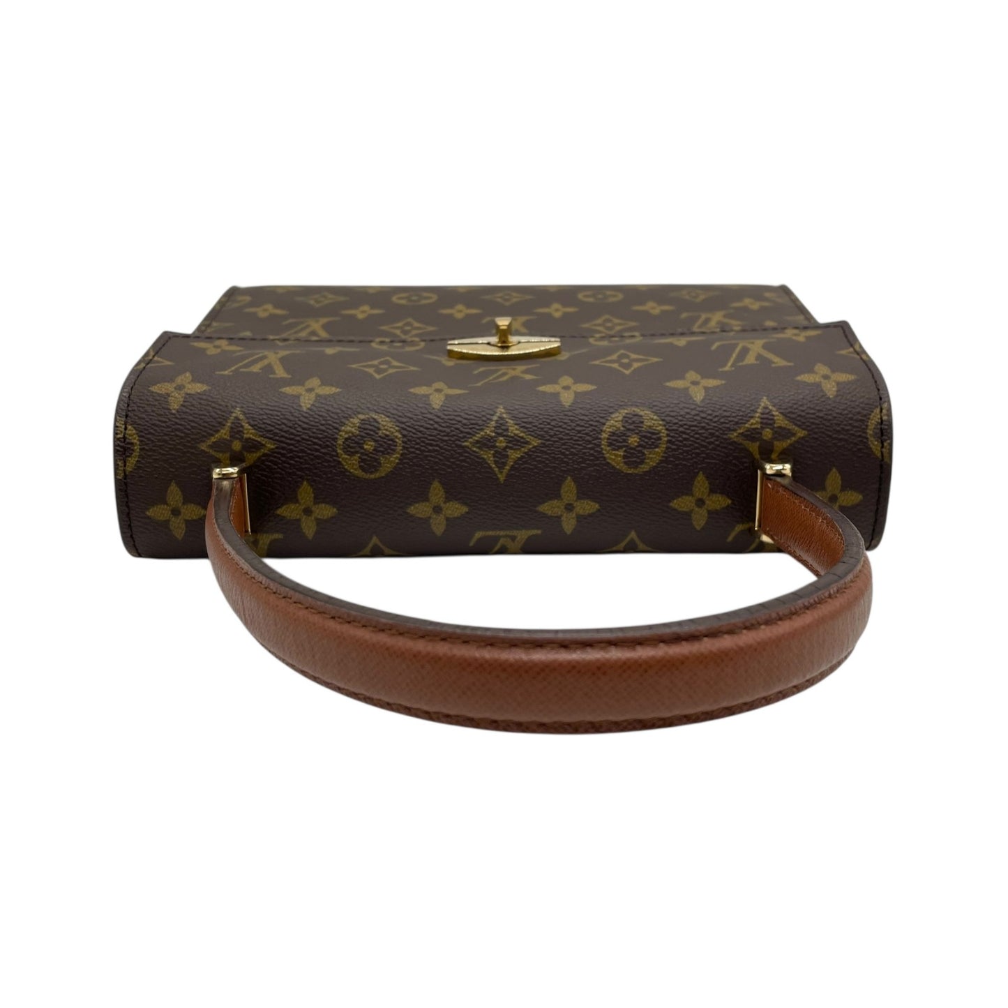 Authentic LOUIS VUITTON Monogram Marzelive Handbag M51379 Brown PVC Leather Gold Hardware Top Handle Flap Closure Women's