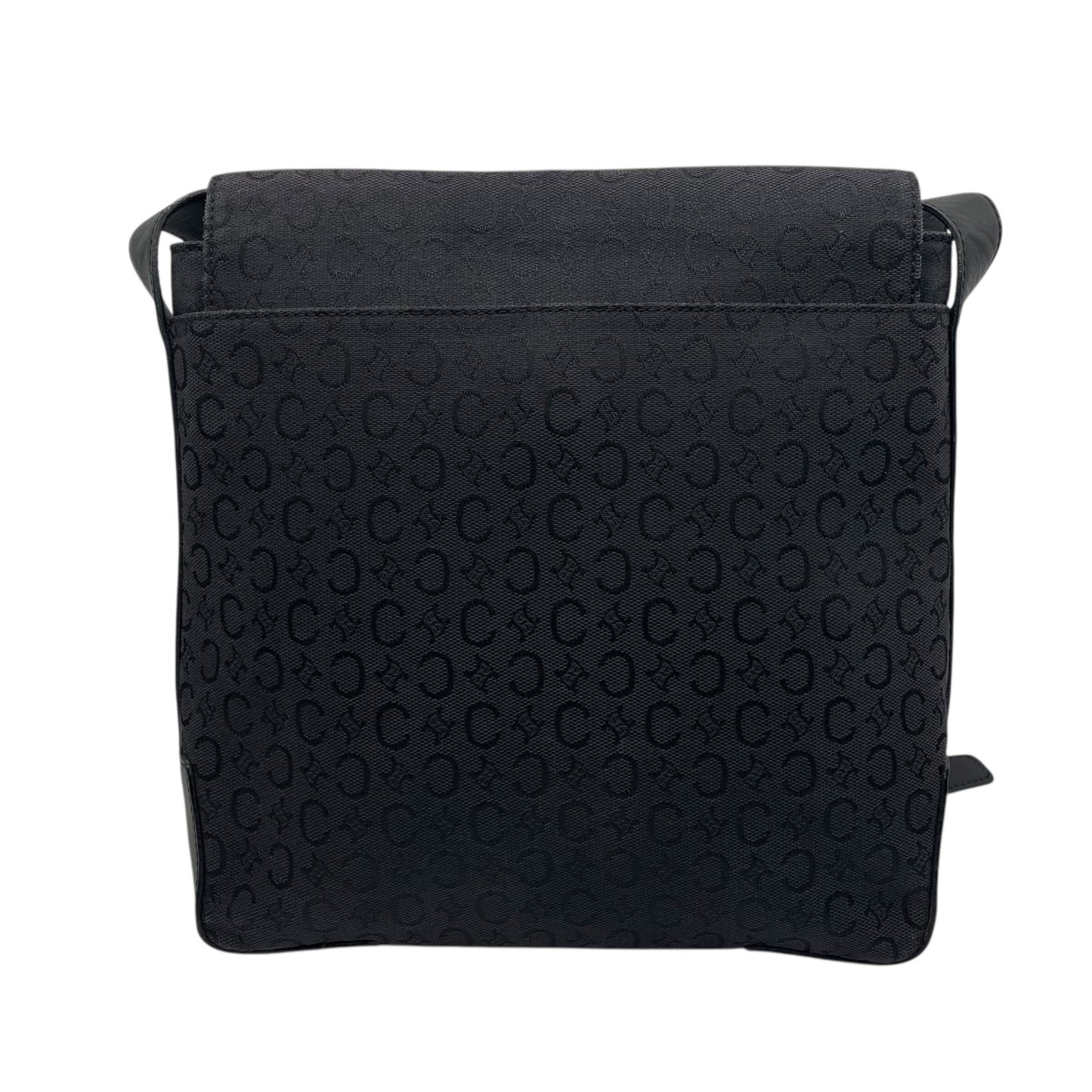 美品 CELINE セリーヌ Cマカダム ショルダーバッグ キャンバス レザー 黒 ブラック シルバー金具 メッセンジャーバッグ オールドセリーヌ メンズ レディース K11