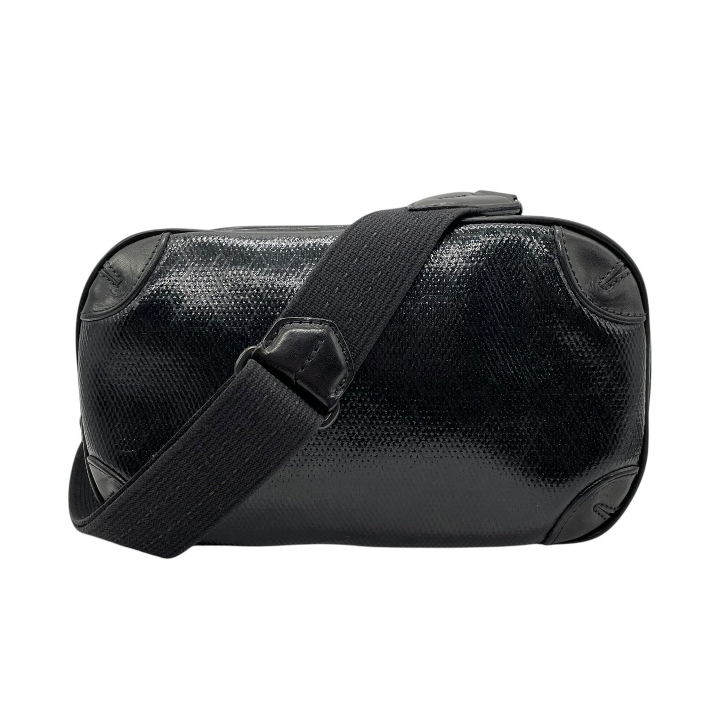 美品 aniary アニアリ ショルダーバッグ カメラバッグ 黒 ブラック パテントレザー ブラック金具 斜め掛け可 クロシェット メンズ レディース Q