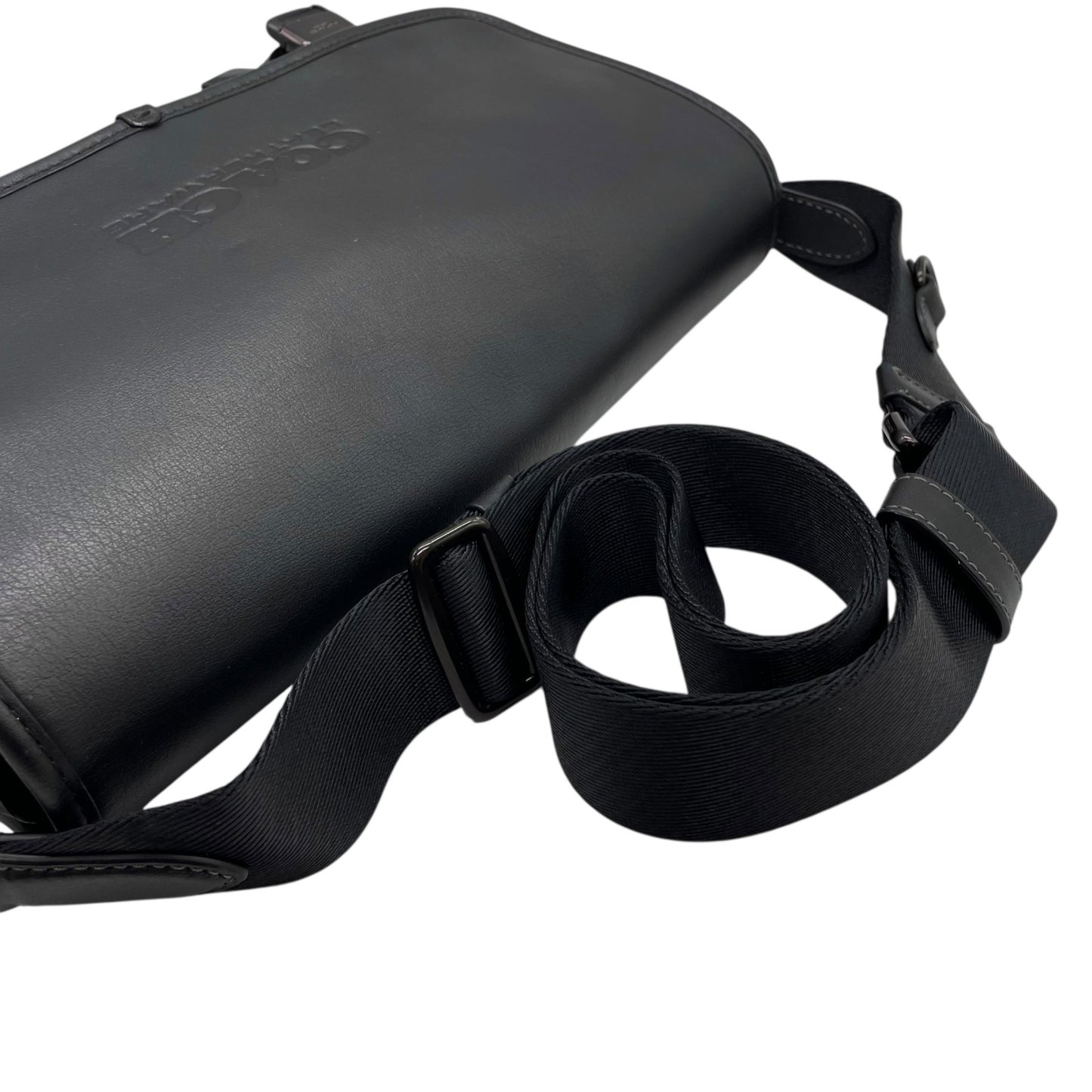 極美品 COACH コーチ League リーグ メッセンジャーバッグ C9157 ショルダーバッグ ボディバッグ レザー 黒 ブラック 斜め掛け可 メンズ レディース K5