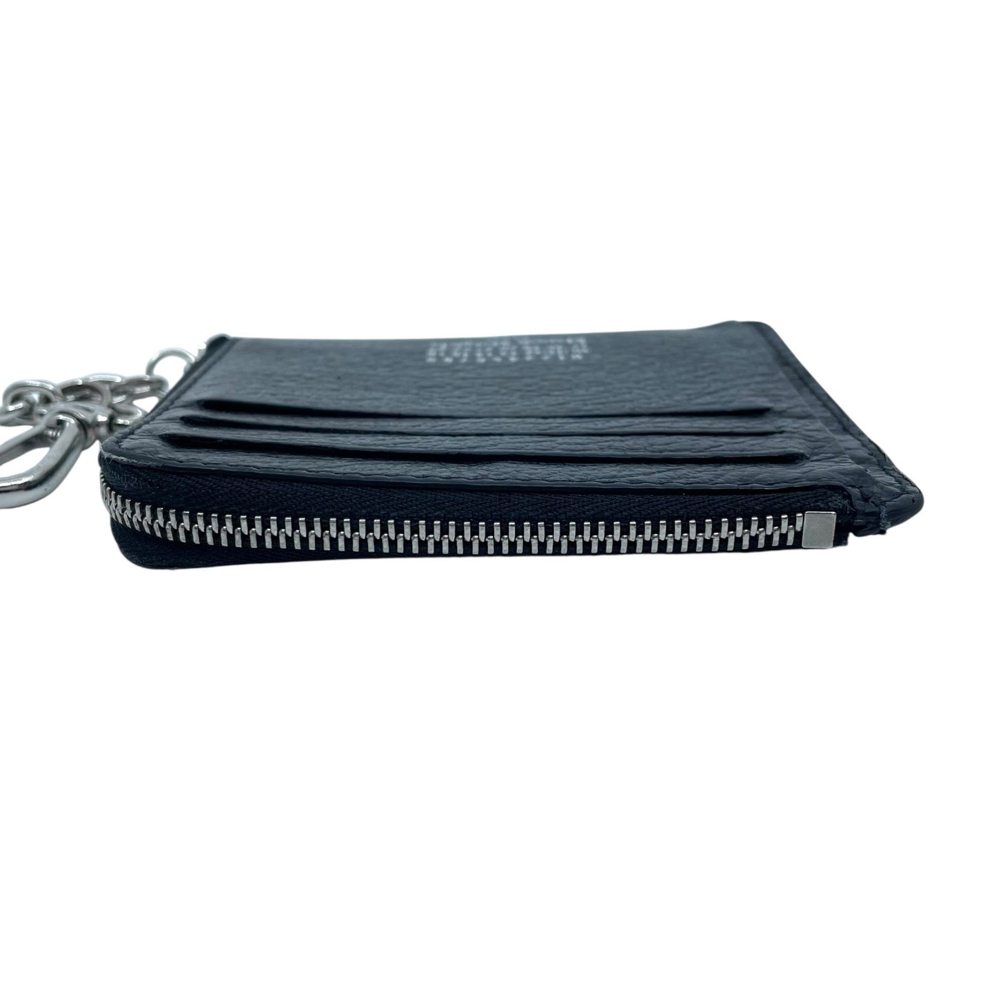 Maison Margiela メゾンマルジェラ カードケース コインケース 黒 ブラック 4ステッチ レザー ギャランティカード付き W5