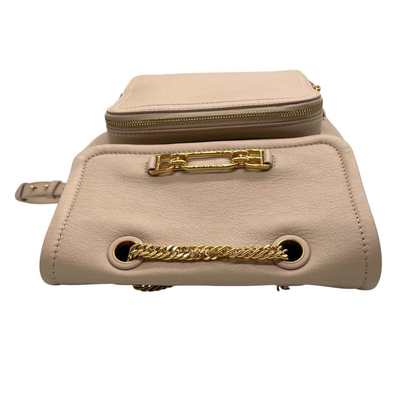 未使用品 BALLY バリー リュックサック バックパック ピンクベージュ レザー チェーン ゴールド金具 VALMA レディース ギャランティカード付き Q