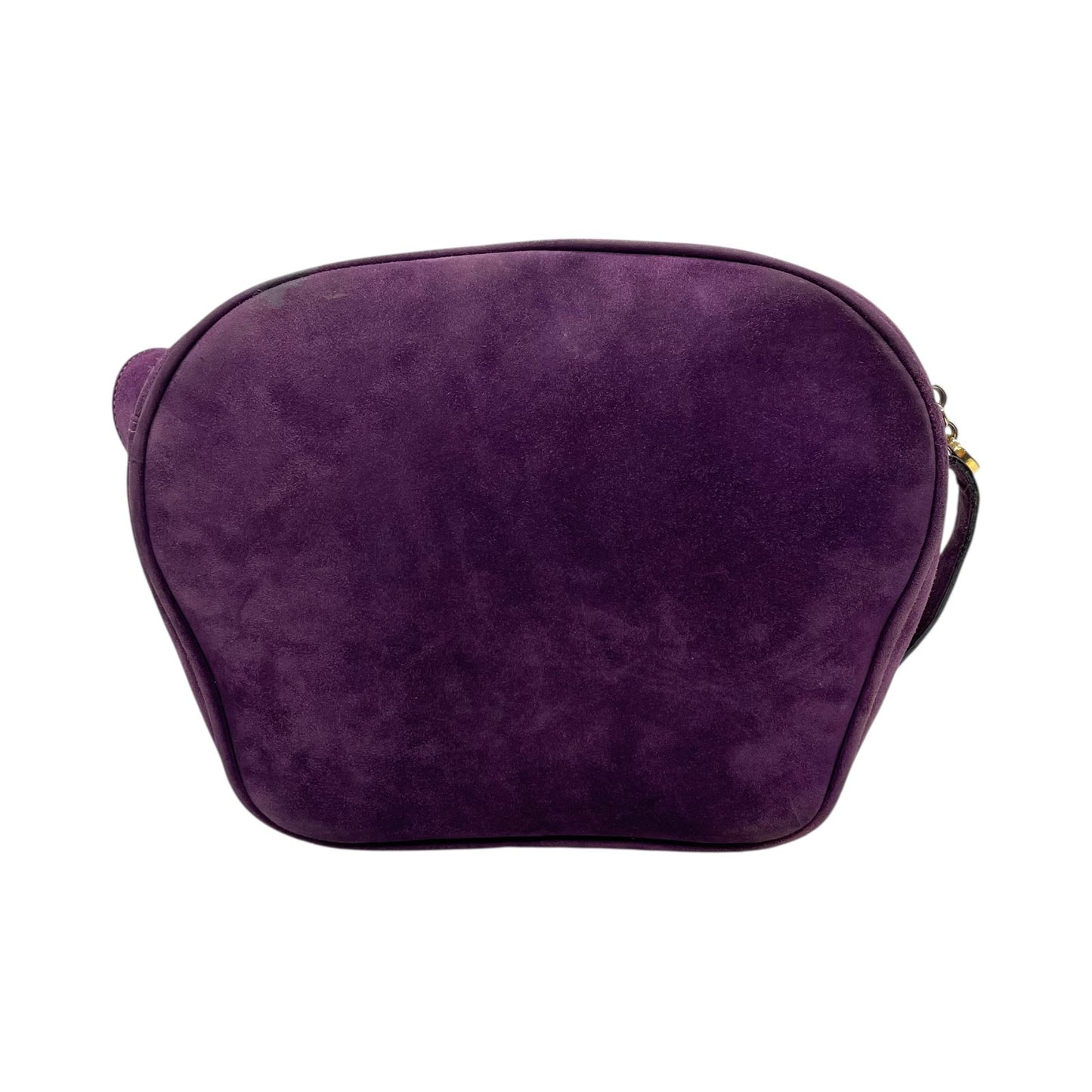 美品 Salvatore Ferragamo フェラガモ ガンチーニ ダブルガンチーニ ショルダーバッグ 紫 パープル スエード ゴールド金具 斜め掛け可 ポシェット ヴィンテージ レディース D7