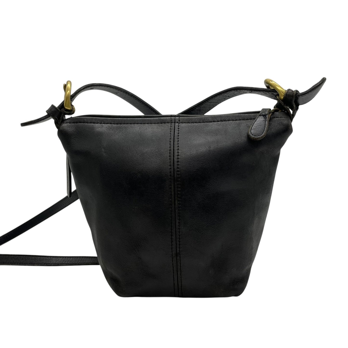 希少 COACH オールドコーチ ヴィンテージ ショルダーバッグ クロスボディ 斜め掛け オールレザー フルグレイン 黒 ブラック ゴールド金具 バケツ型 403