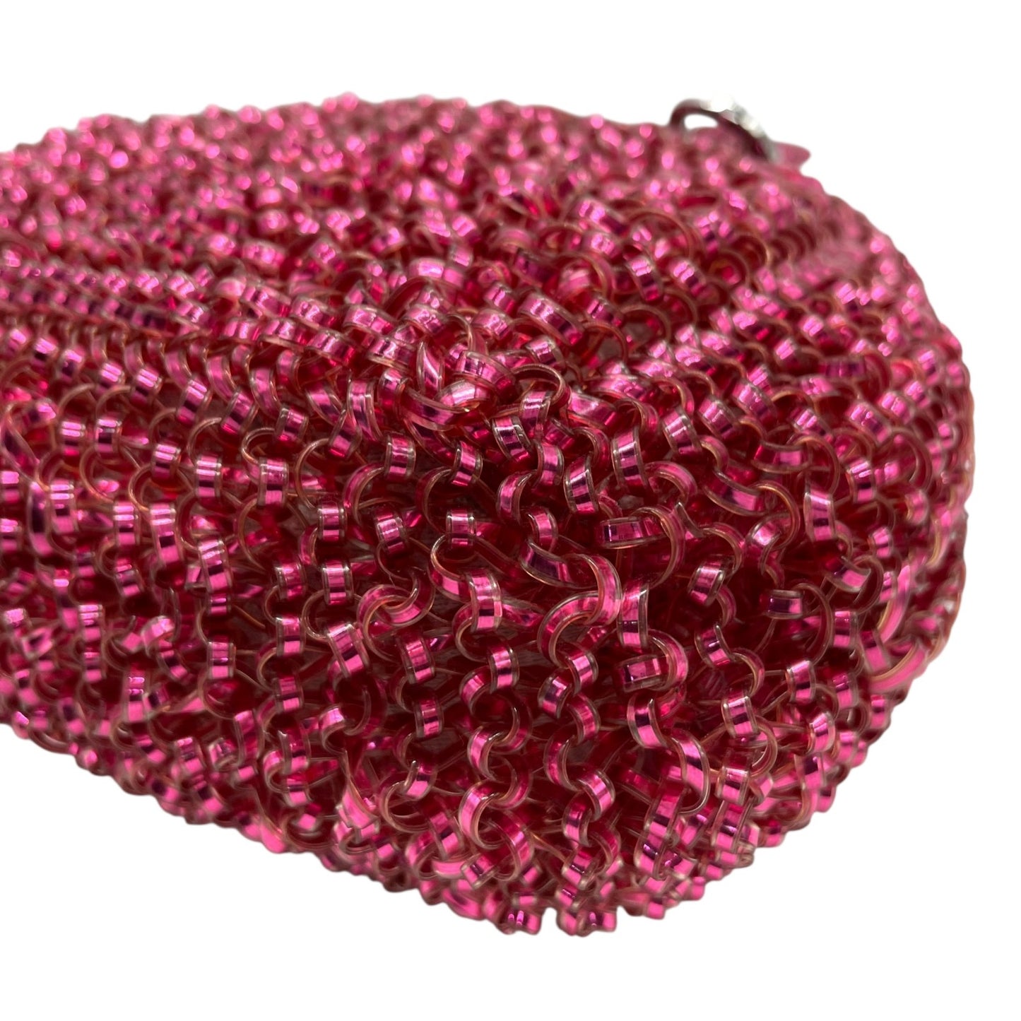 国内タイトル 美品 ANTEPRIMA アンテプリマ カルツォーネ 2WAY ハンドバッグ ワイヤーバッグ ピンク ショルダーバッグ チェーンショルダー クロスボディ シルバー金具 D4