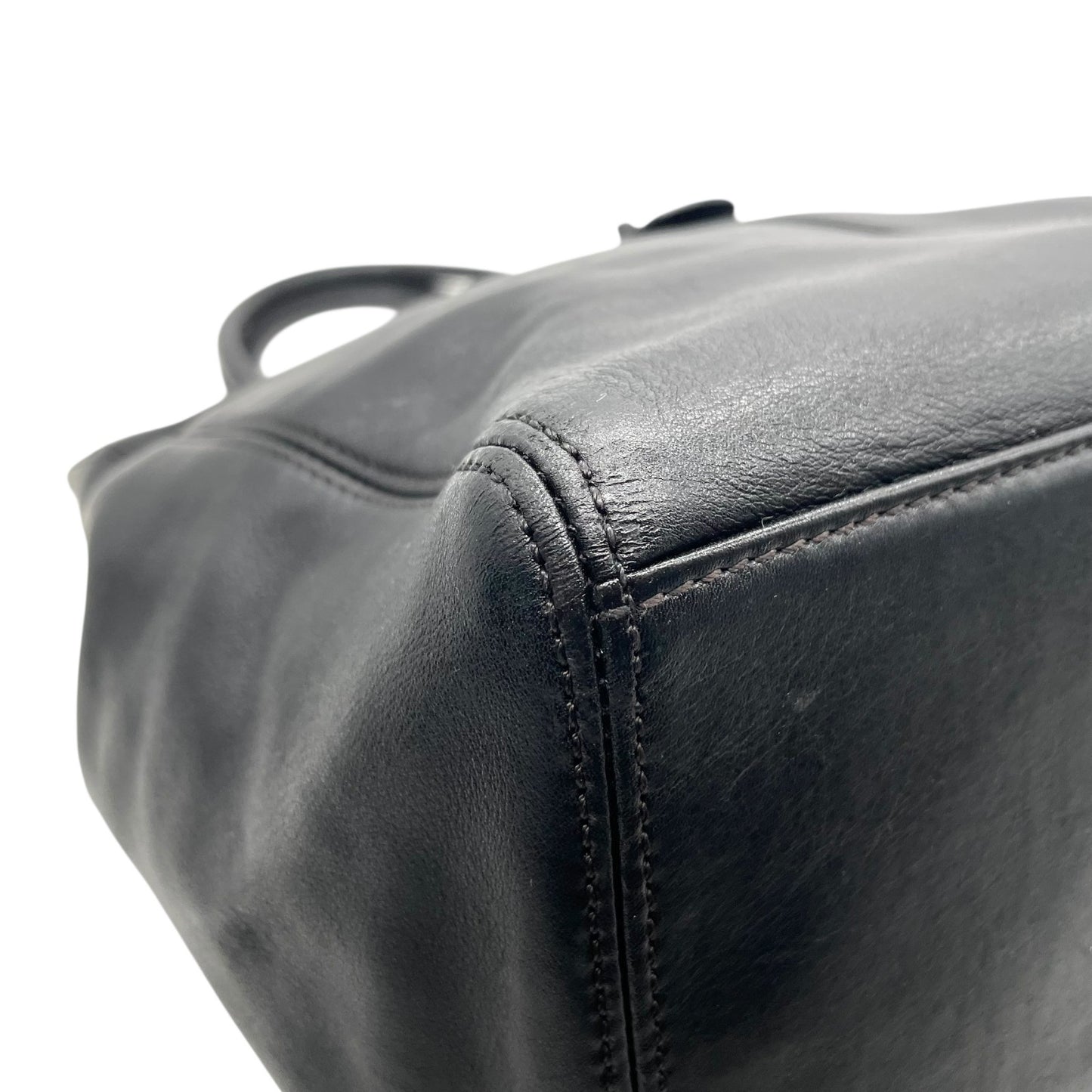 CHANEL シャネル トートバッグ ブラック 黒 カーフレザー 本革 ココマーク ターンロック ハンドバッグ 大容量 ヴィンテージ シール有 正規品 C