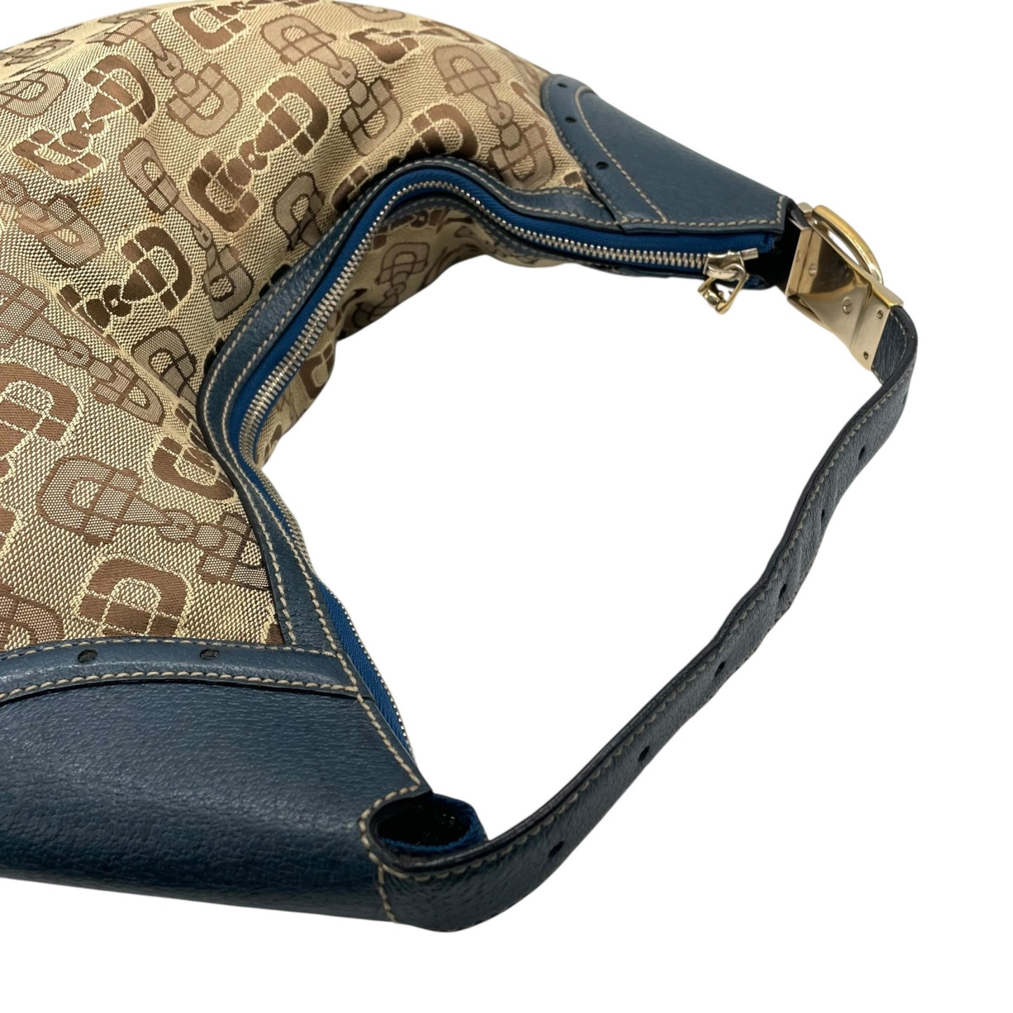 GUCCI グッチ ホースビット柄 ショルダーバッグ ワンショルダー ハンドバッグ キャンバス ブラウン ゴールド金具 Y2K C3