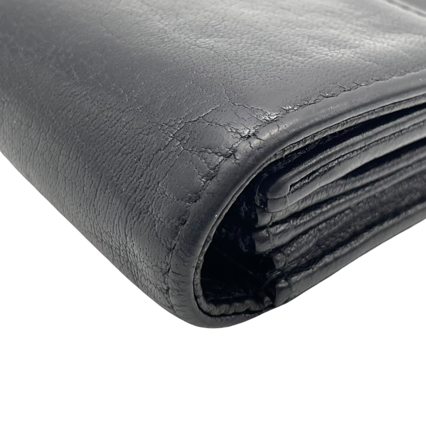 CHANEL シャネル ココマーク ラッキーフラワー クローバー 二つ折り 長財布 レザー 黒 ブラック フラワープリント レディース ヴィンテージ W5