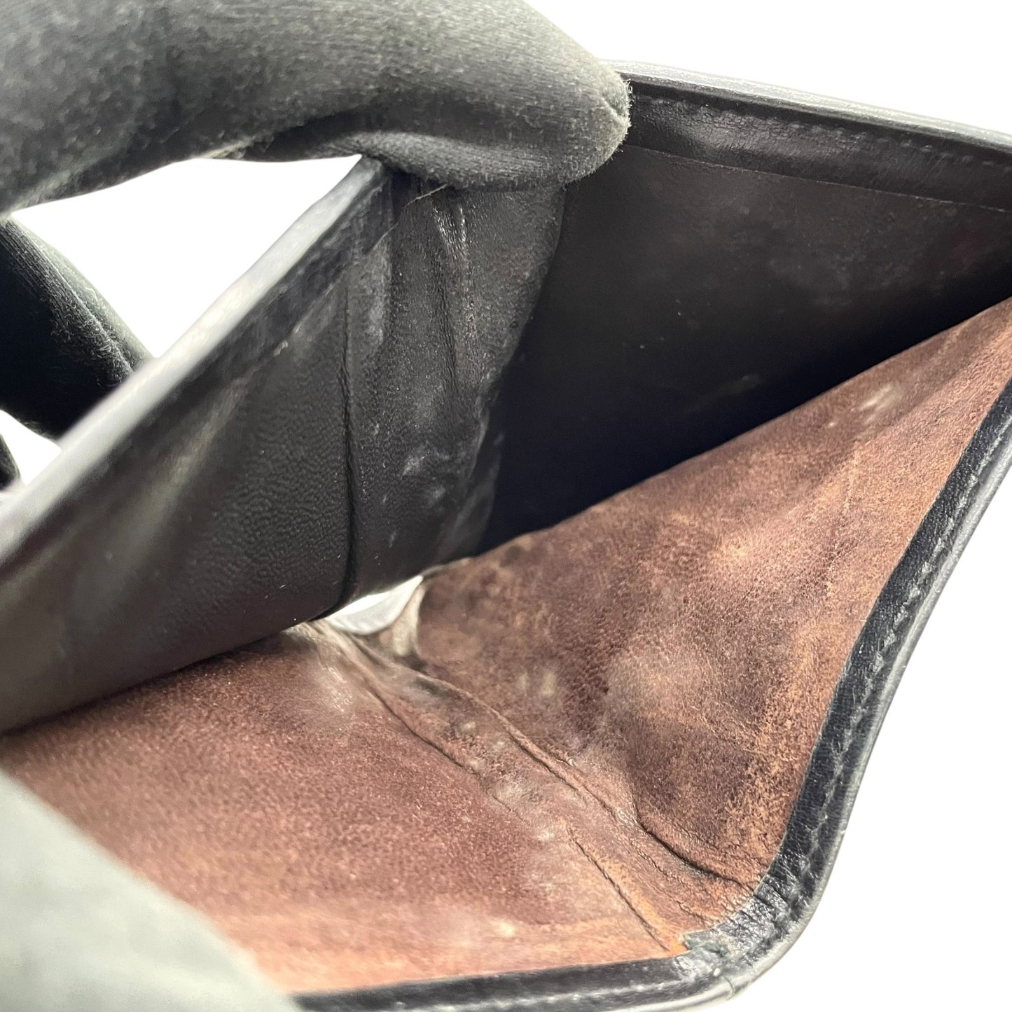 グッチ GUCCI シェリーライン 二つ折り財布 GGキャンバス レザー 黒 ブラック ゴールド金具 ヴィンテージ W4