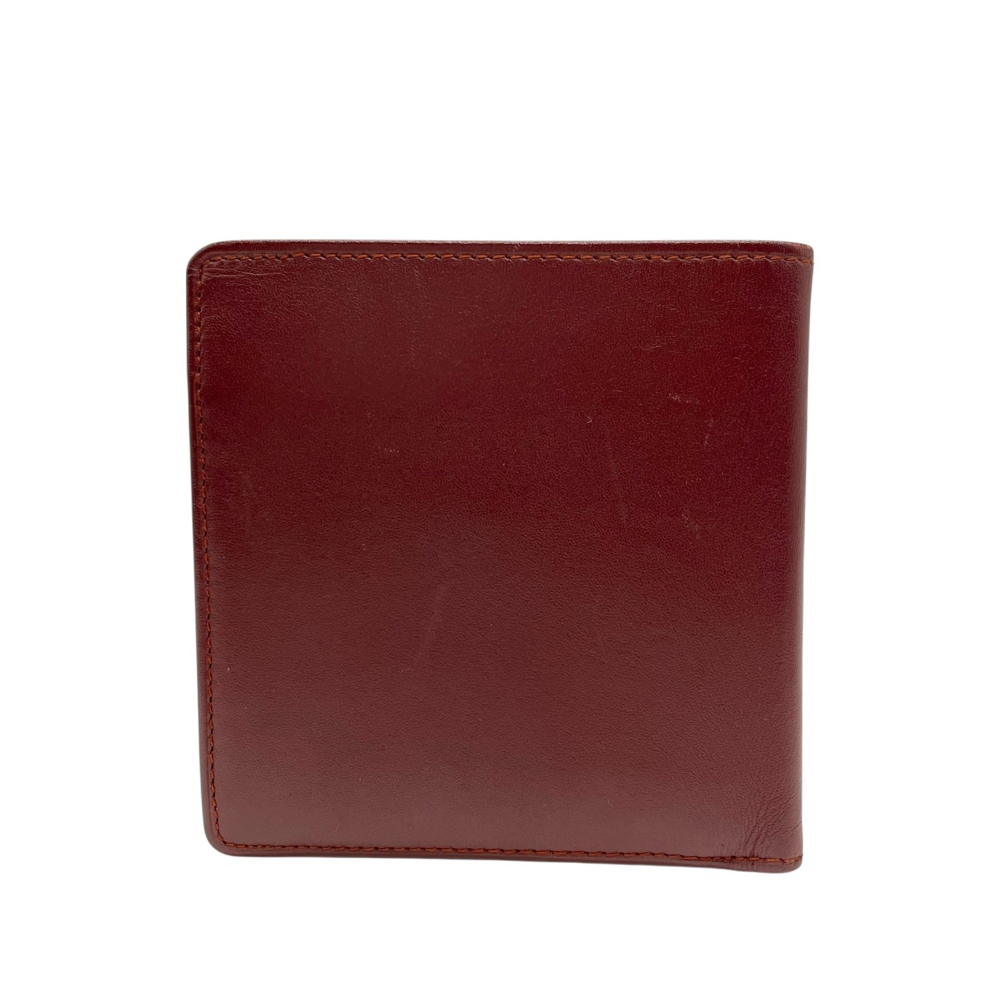 美品 カルティエ Cartier マストライン 二つ折り財布 ボルドー 赤 ワインレッド レザー ゴールド金具 ヴィンテージ メンズ レディース M5