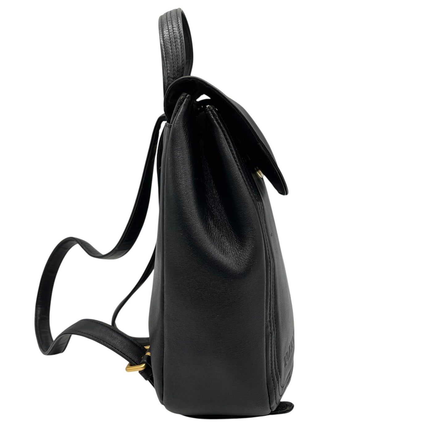 VALENTINO GARAVANI ヴァレンティノ ガラヴァーニ リュックサック バックパック フラップ付き 本革 レザー ブラック ロゴ メンズ レディース K5