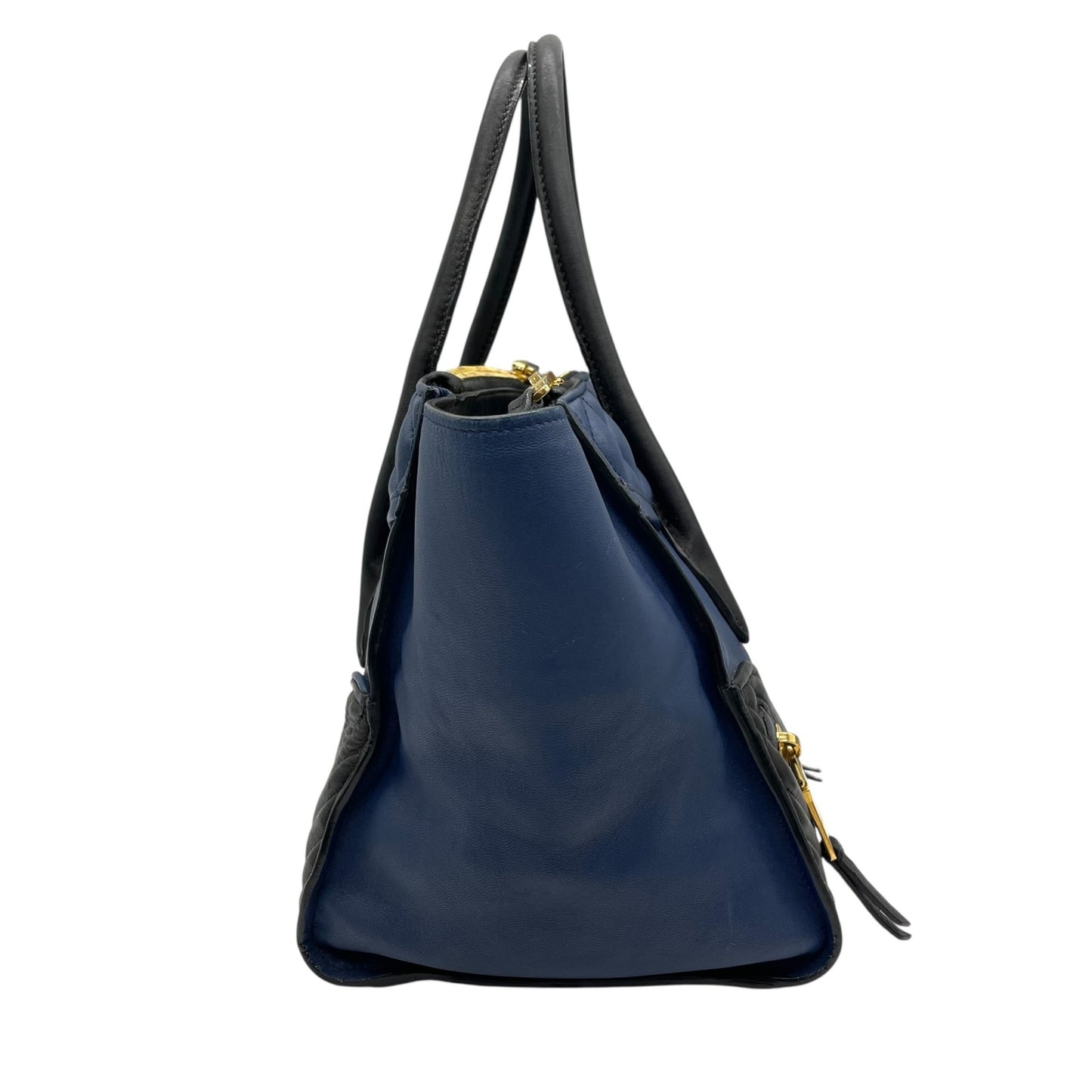 美品 miu miu ミュウミュウ トートバッグ ハンドバッグ バイカラー バイカー ナッパ ゴールド金具 レディース レザー 本革 A1