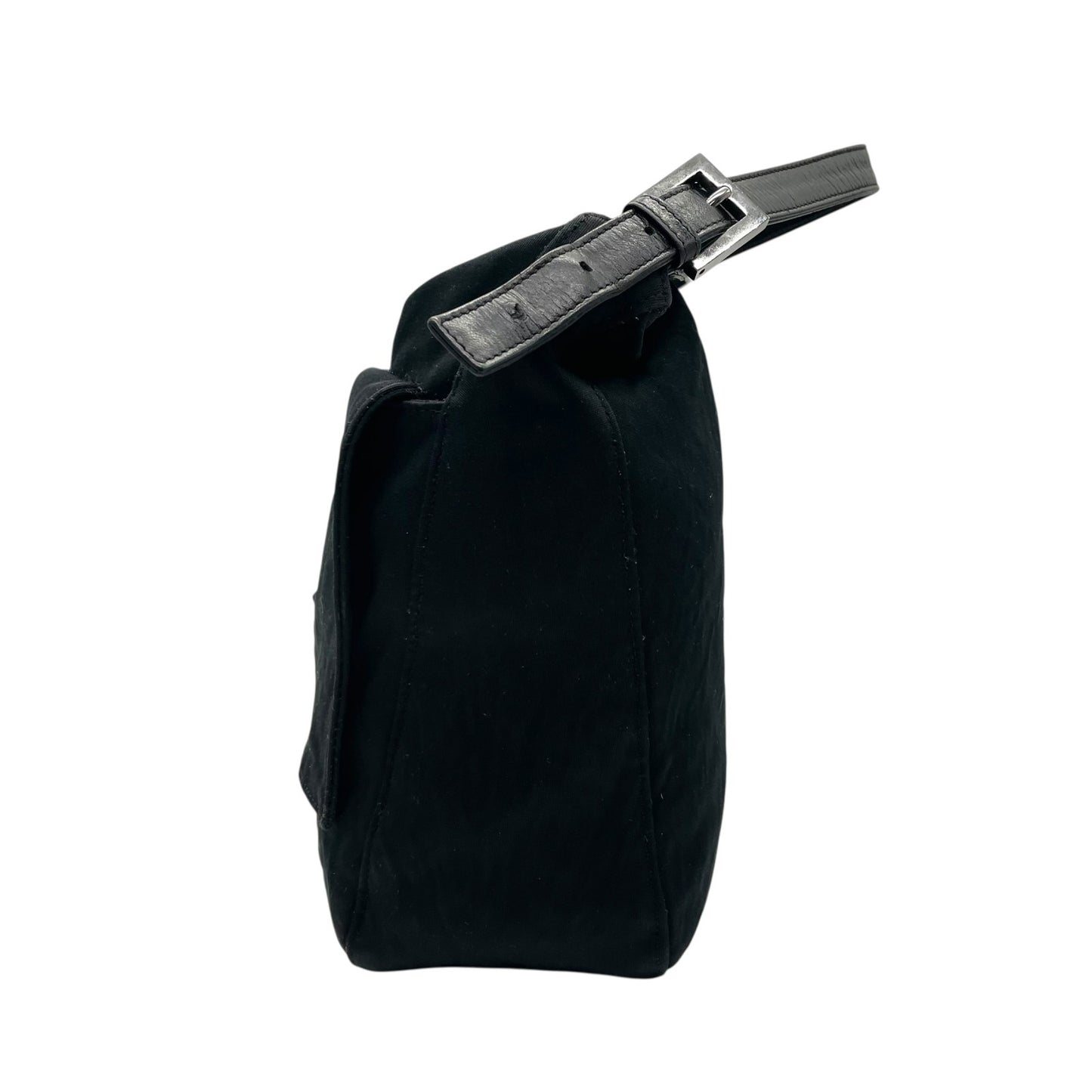 フェンディ FENDI マンマバケット ヴィンテージ ショルダーバッグ 黒 ブラック FFロゴ シルバー金具 K13