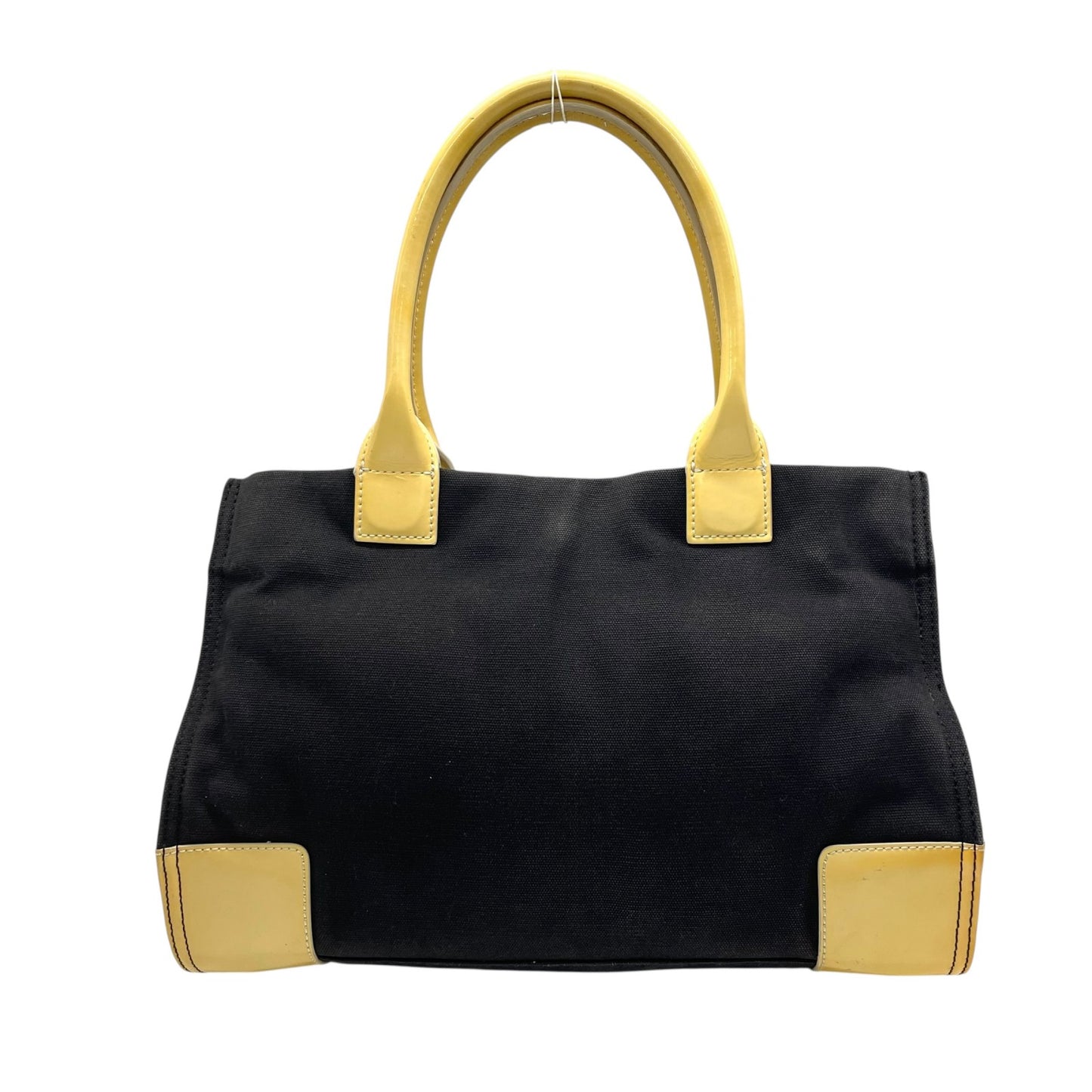 Tory Burch トリーバーチ トートバッグ エラ ロゴパッチ ビッグロゴ ダブルT 黒 ブラック×ベージュ キャンバス U8