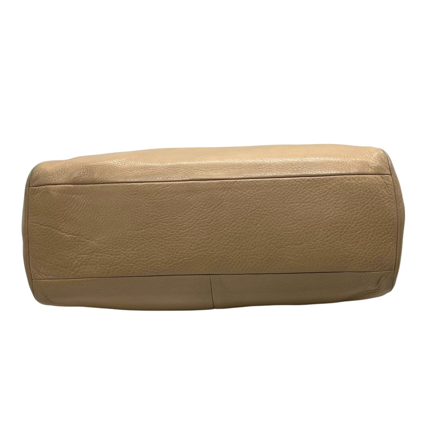 COACH コーチ トートバッグ ハンドバッグ ベージュ レザー ゴールド金具 肩掛け可 ホースロゴ ロゴチャーム ファスナー開閉 レディース E10