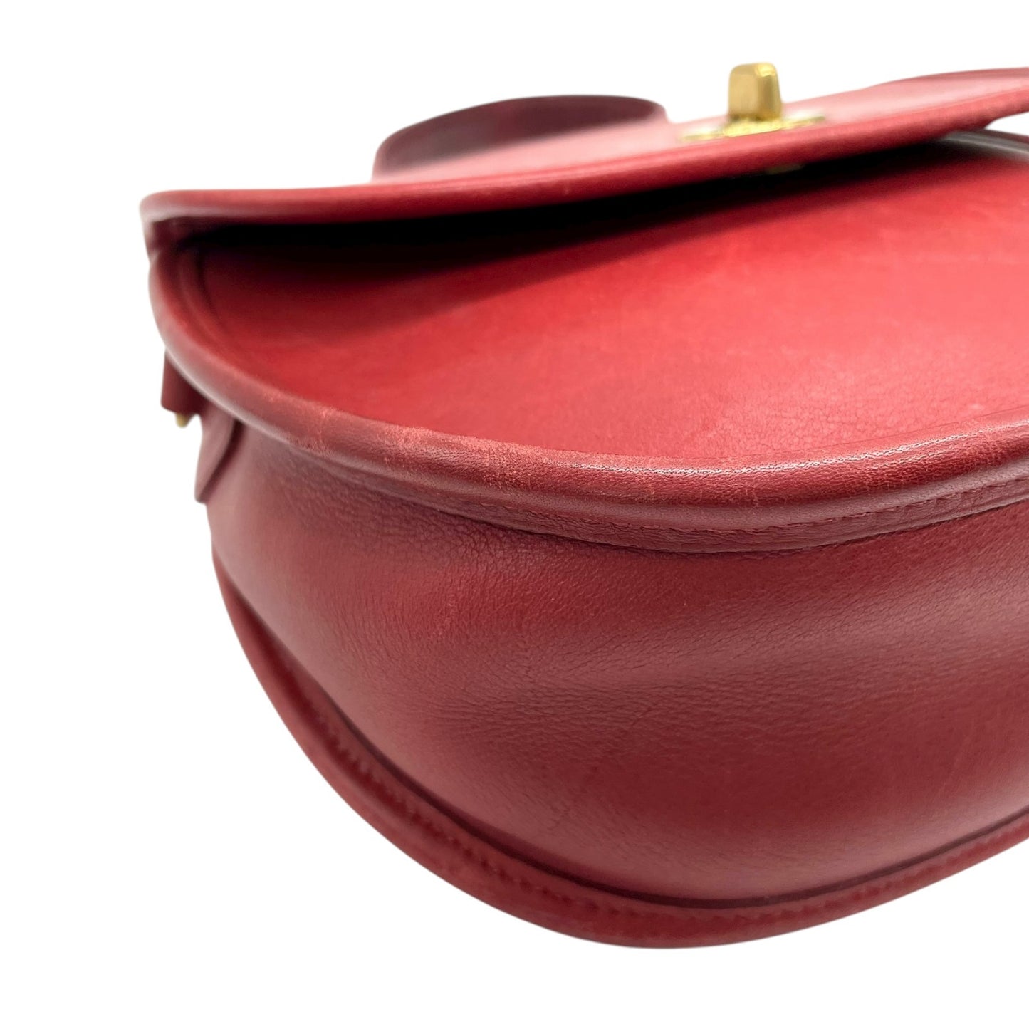 希少 COACH コーチ ショルダーバッグ ターンロック レザー 2WAY ハンドバッグ レッド 赤 S90 オールドコーチ グラブタンレザー vintage