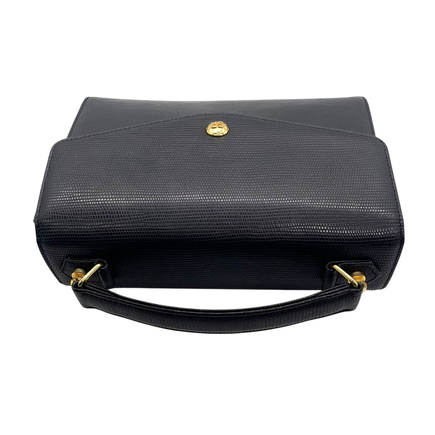 ソニアリキエル SONIA RYKIEL 型押し レザー ハンドバッグ ショルダーバッグ 2WAY 黒 ブラック 金金具 ゴールド金具 フォーマル S51