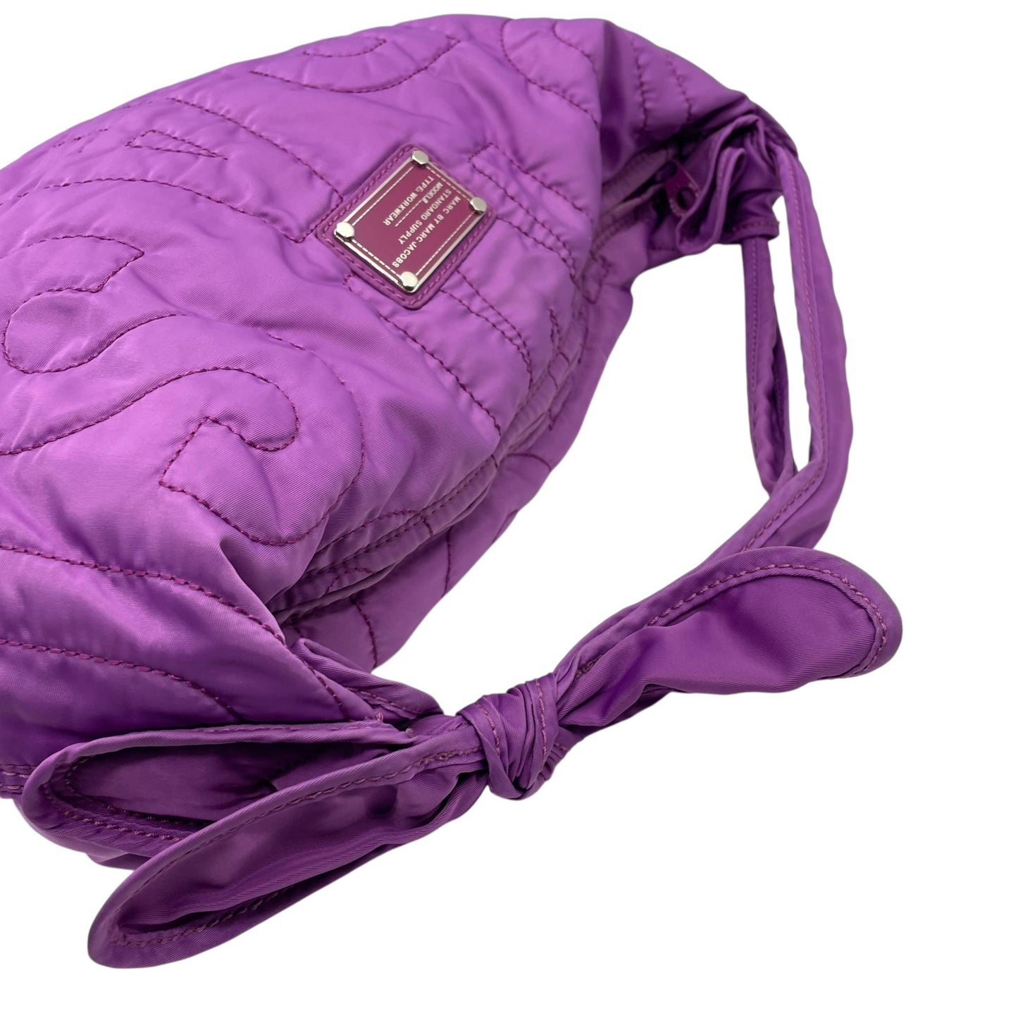 美品 マークバイマークジェイコブス MARC BY MARC JACOBS ナイロン キルティング ショルダーバッグ ハンドバッグ ワンショルダー 紫 パープル T4