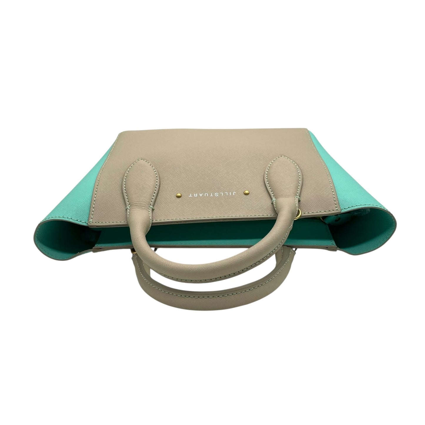 美品 ジルスチュアート JILLSTUART トートバッグ ショルダーバッグ 肩掛け 2WAY バイカラー ゴールド ポーチ付き ベージュ×ミントグリーン D2