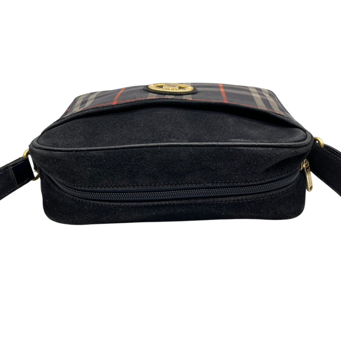 バーバリーズ Burberrys ノバチェック ショルダーバッグ ネイビー 紺 ゴールド金具 ヴィンテージ ロゴエンブレム B3