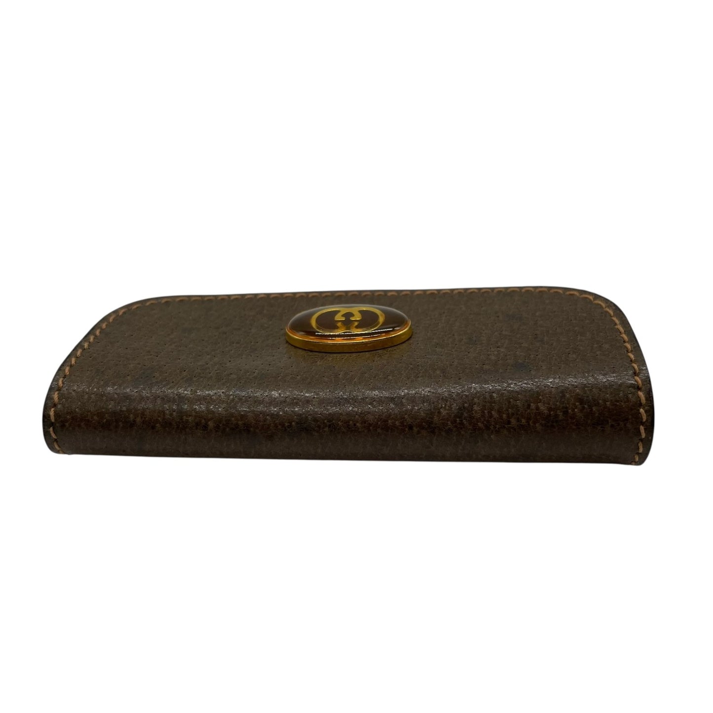 グッチ GUCCI キーケース 3連 三つ折り ブラウン 茶 レザー インターロッキングG ゴールド金具 オールドグッチ ヴィンテージ メンズ レディース M1