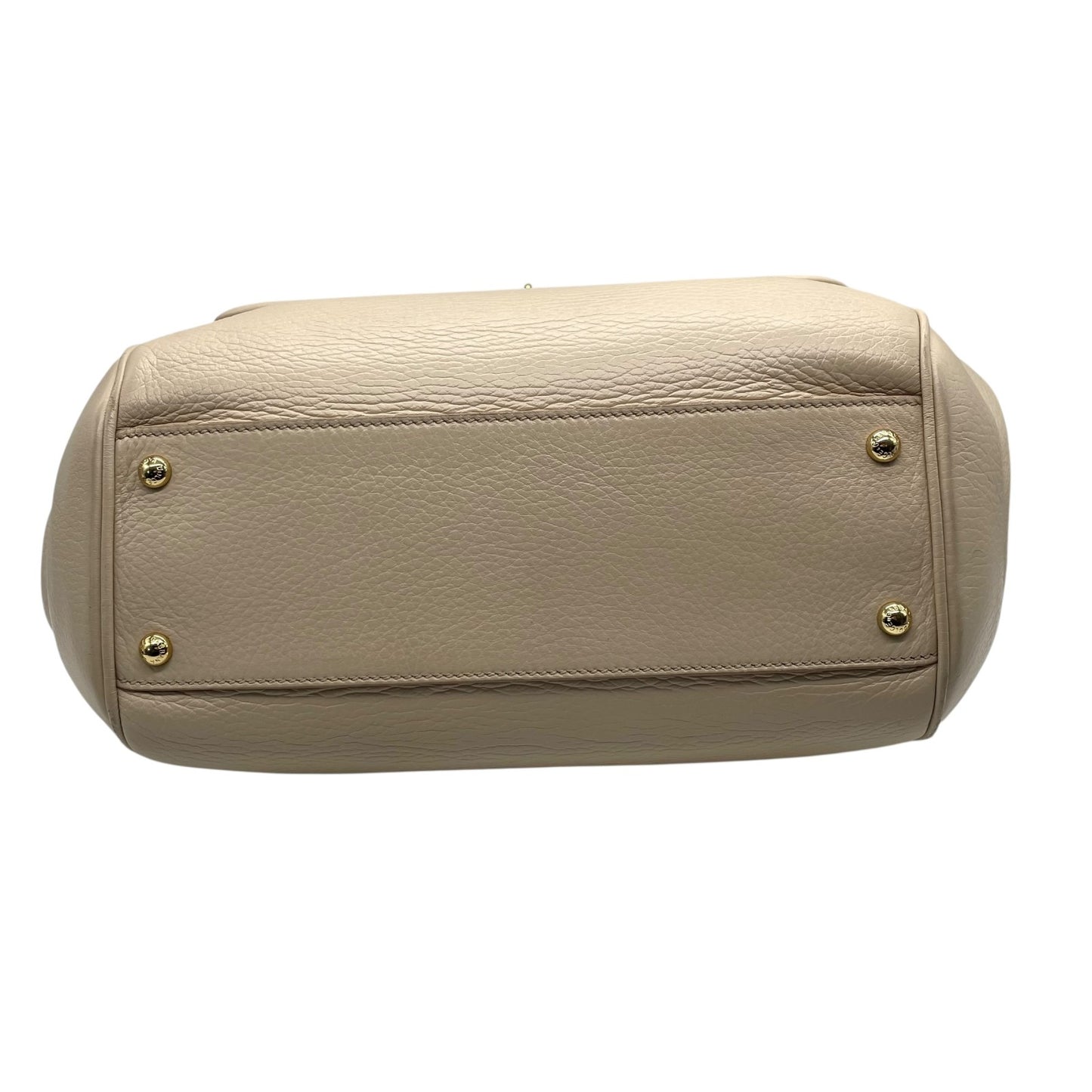 ドルチェ＆ガッバーナ Dolce&Gabbana ハンドバッグ SICILY シシリー ピンクベージュ レザー 肩掛け可 ゴールド金具 メダルタグ D&G ドルガバ ギャランティカード付き レディース D