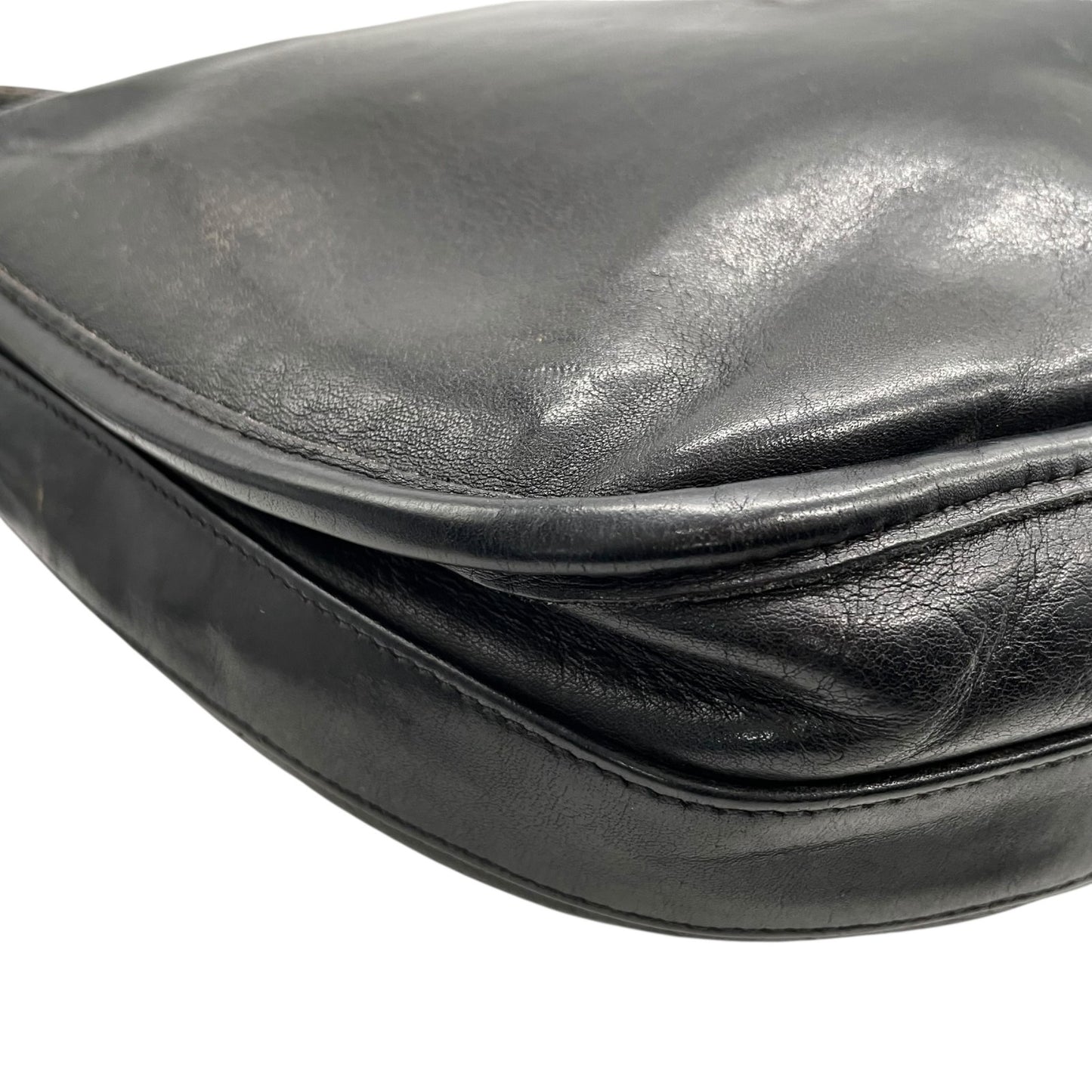 オールドコーチ COACH ショルダーバッグ メッセンジャーバッグ 黒 ブラック レザー ゴールド金具 ロゴチャーム付き フラップ開閉 ヴィンテージ メンズ レディース E2