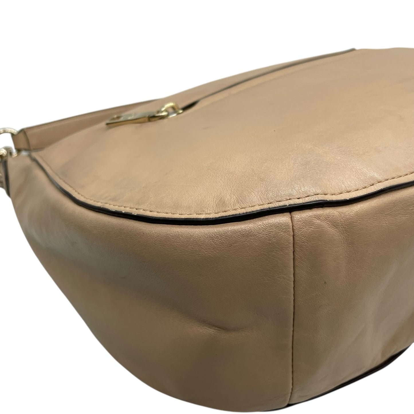 COACH コーチ チェルシー ワンショルダーバッグ ハンドバッグ ピンクベージュ レザー ゴールド金具 ホーボー 肩掛け可 ロゴ レディース T4