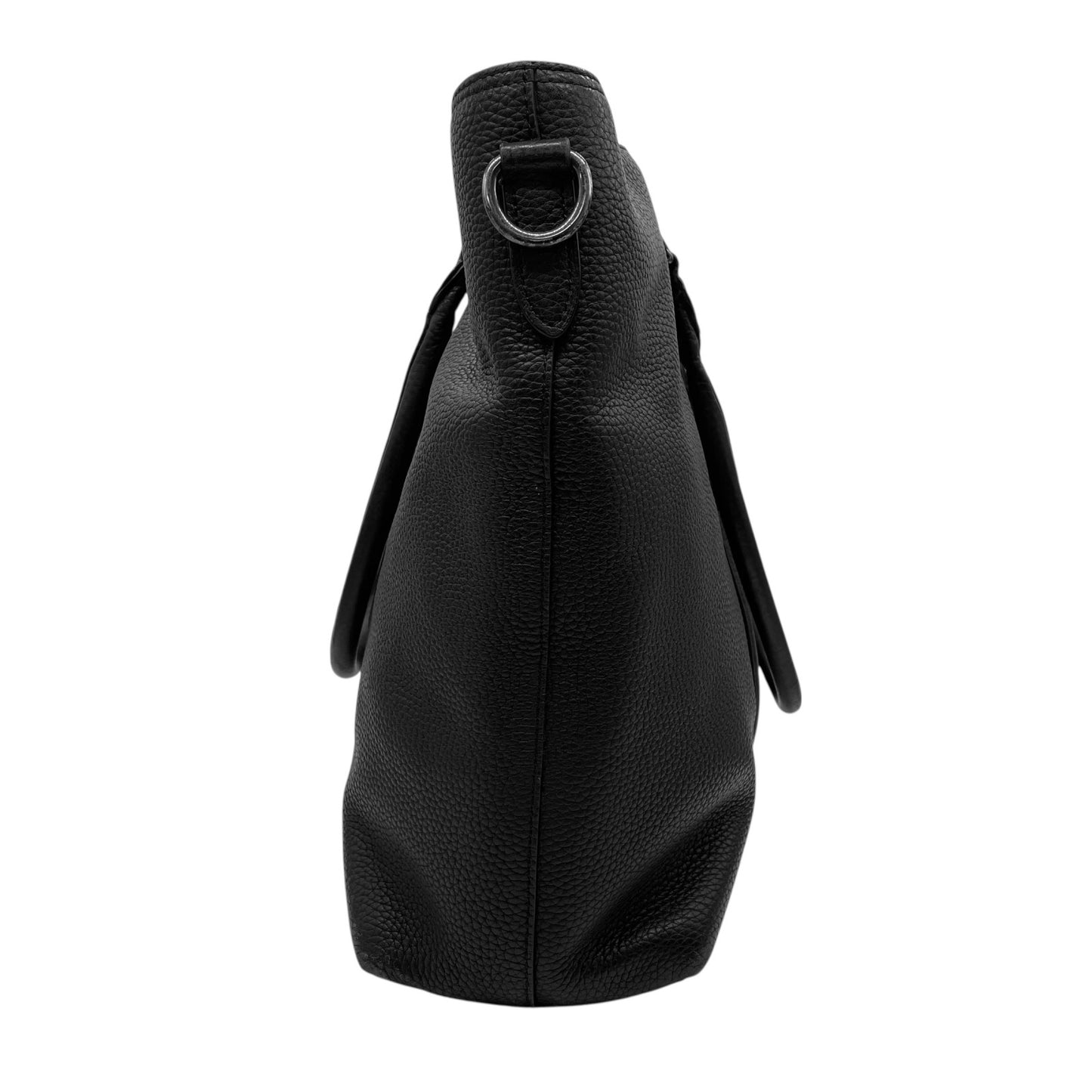 COACH コーチ 2WAY トートバッグ ショルダーバッグ 黒 ブラック レザー シボ革 シルバー金具 ロゴ 肩掛け可 斜め掛け可 ビジネス メンズ レディース J