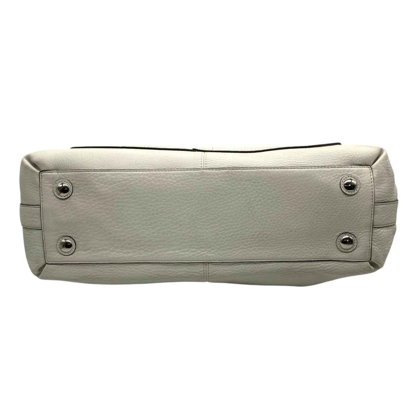 コーチ COACH トートバッグ 13160 ホワイト 白 レザー シルバー金具 ブラウン 茶色 チャーム付き A4対応 通勤 通学 S93