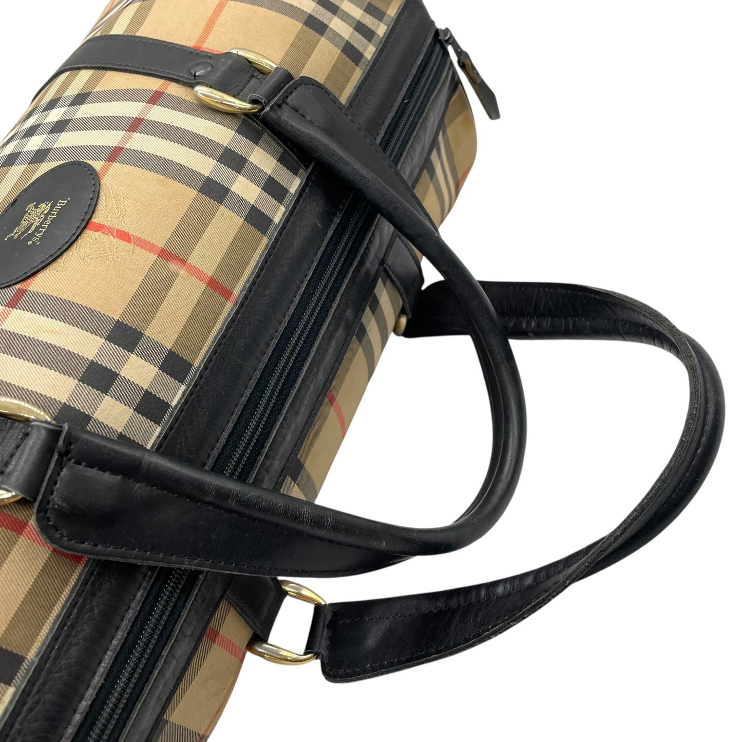 BURBERRY バーバリー ボストンバッグ キャンバス/レザー ベージュ【中古】 レディース